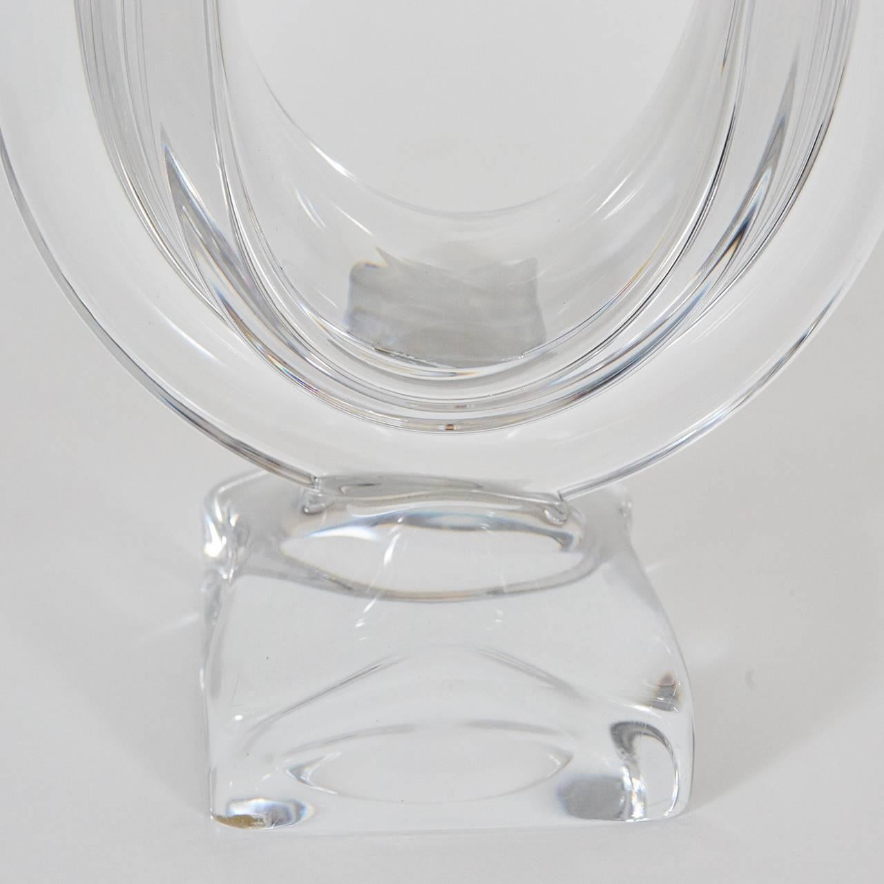 Mid-Century Modern Daum Crystal Glass Table Lamp