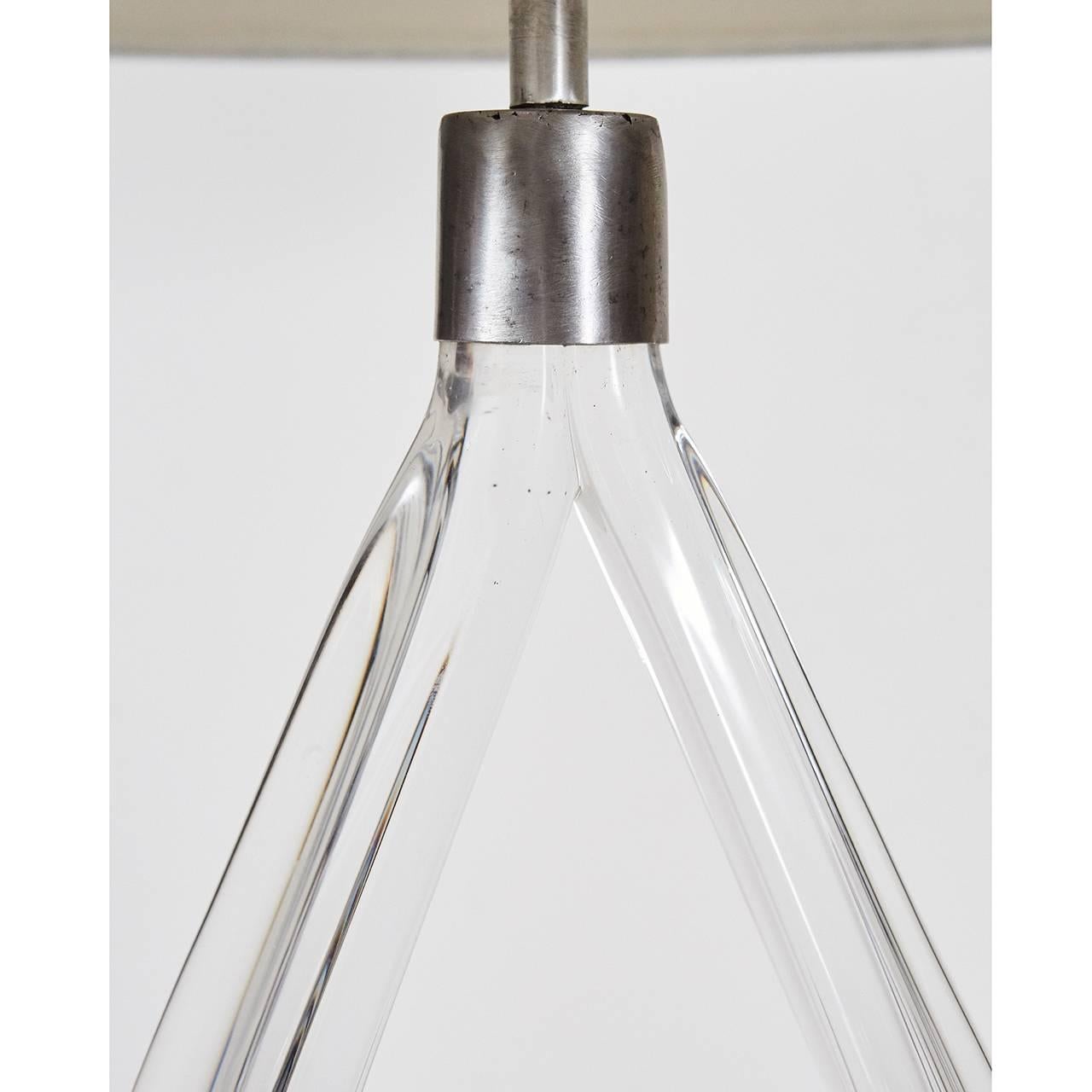 French Daum Crystal Glass Table Lamp