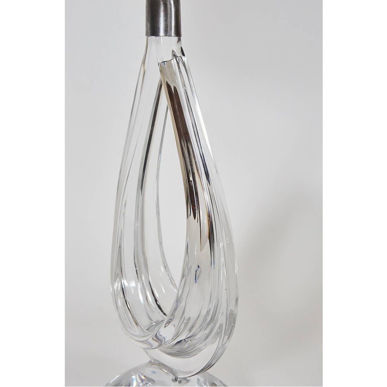 20th Century Daum Crystal Glass Table Lamp