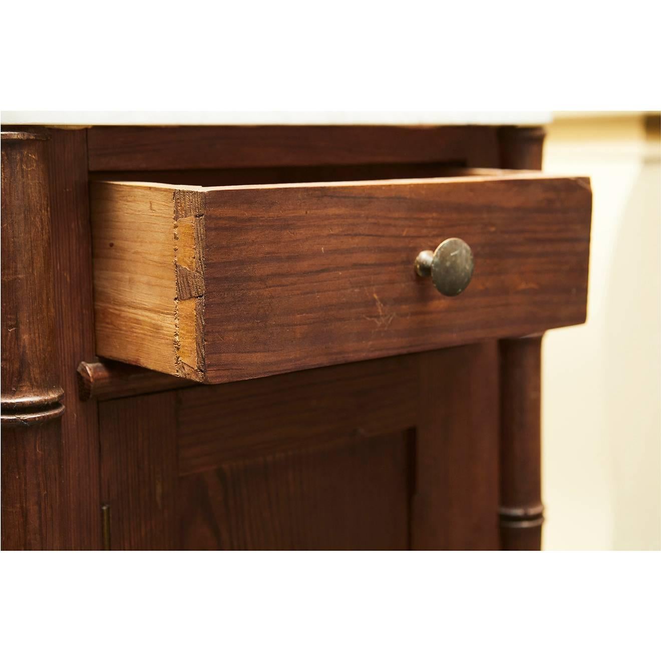 French Victorian Faux Bamboo Nightstand For Sale