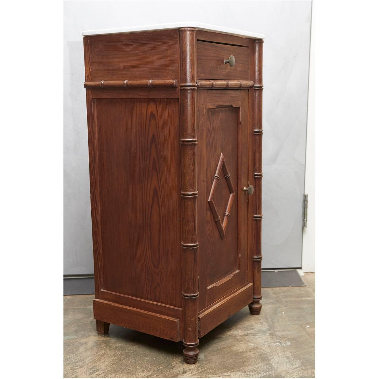 Victorian Faux Bamboo Nightstand For Sale 1