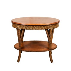 American Country Oval Wicker Table