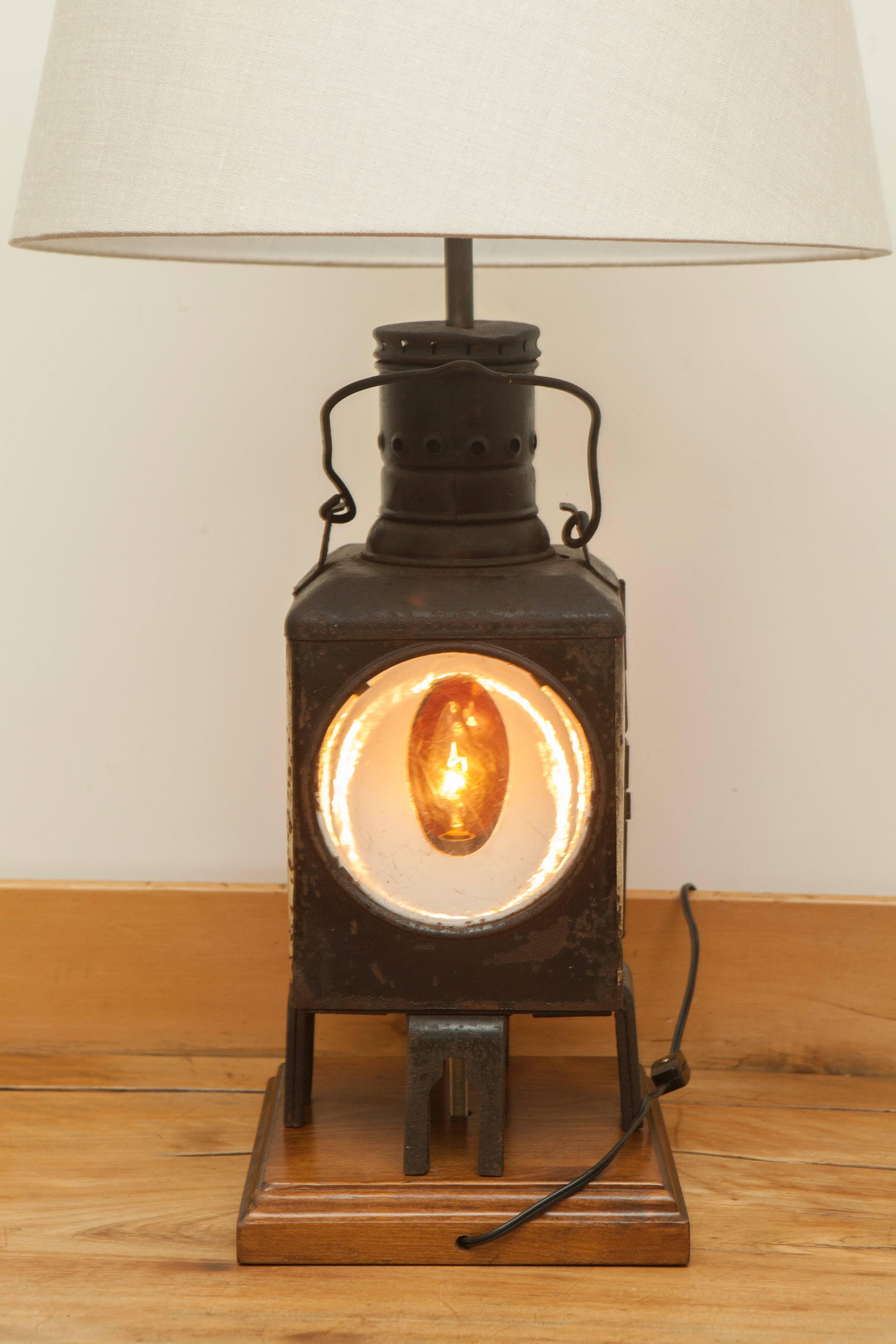 Industrial Antique Train Lantern Lamp For Sale