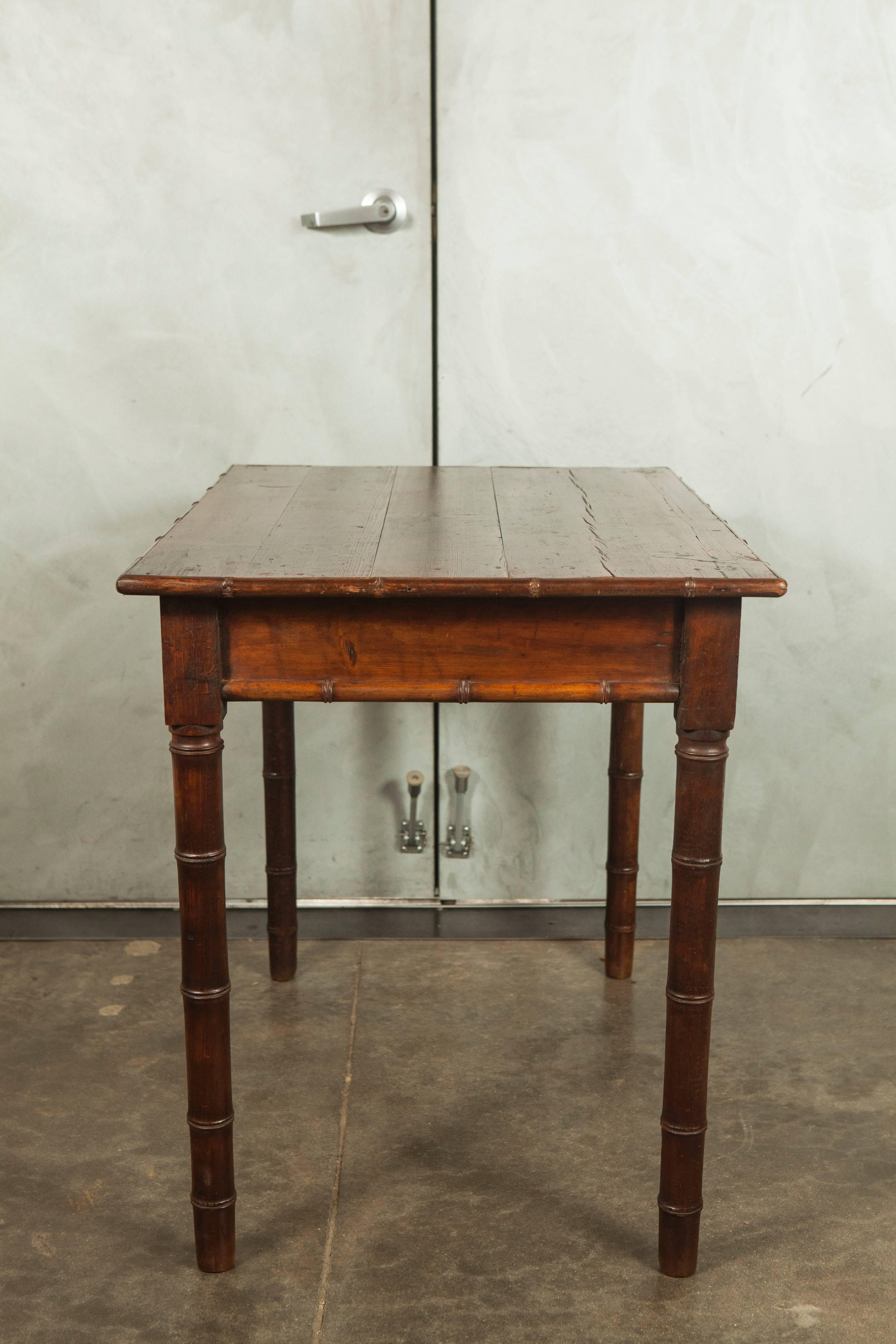 19th Century French Faux Bamboo Writing Table In Good Condition In Culver City, CA