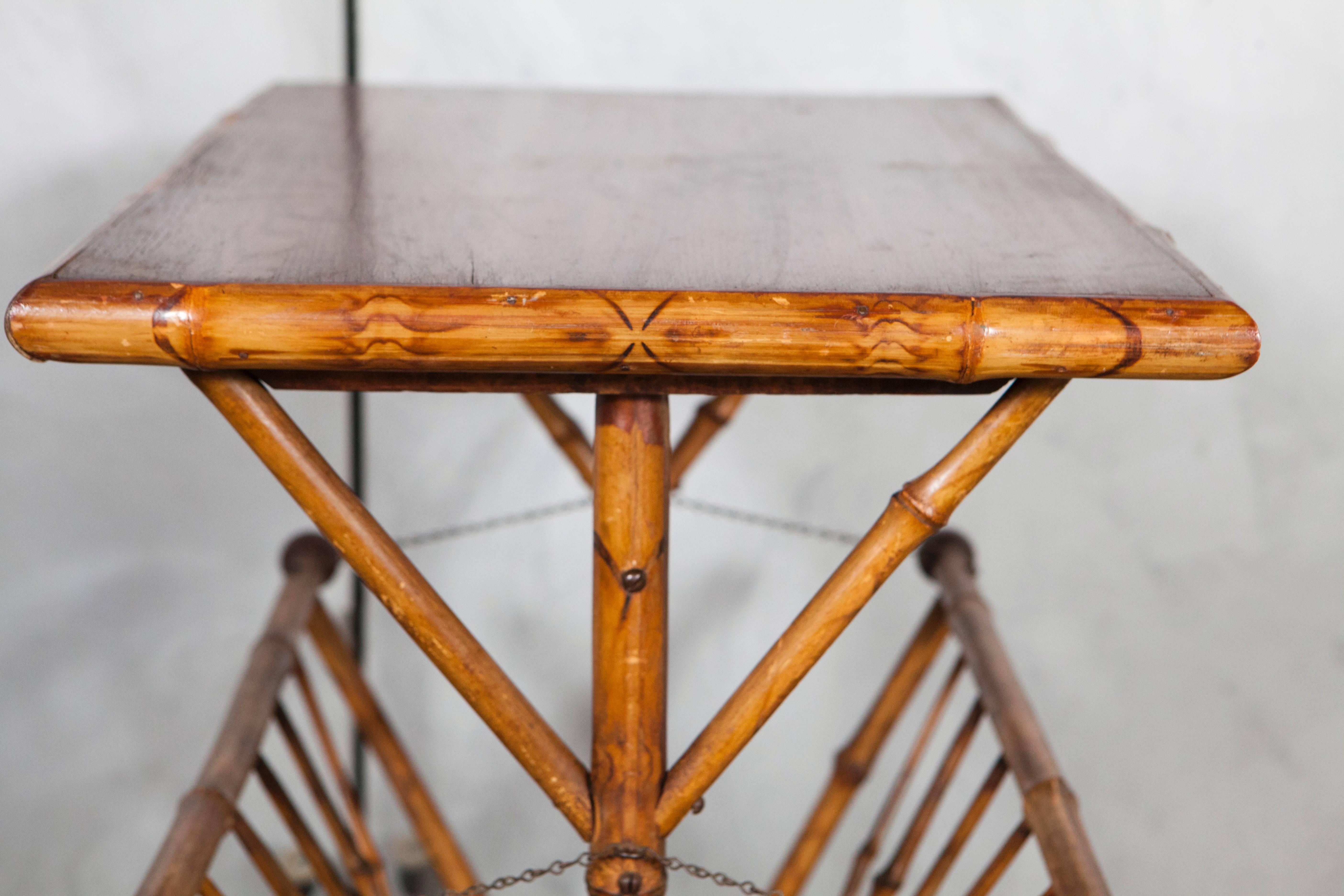 American 19th c. Bamboo Table/ Magazine rack