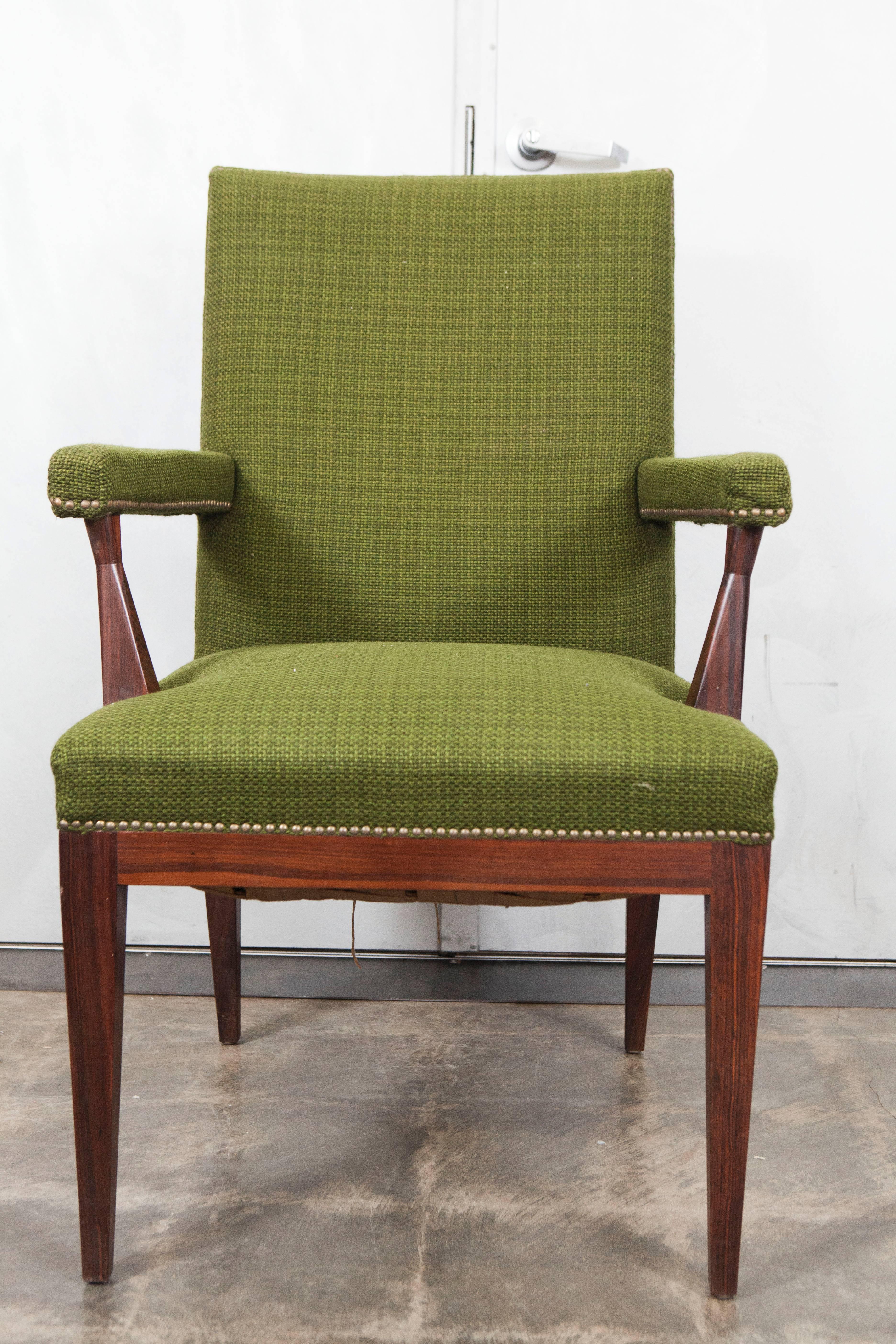 Mid-Century Modern Pair of Mid-Century Upholstered Armchairs For Sale