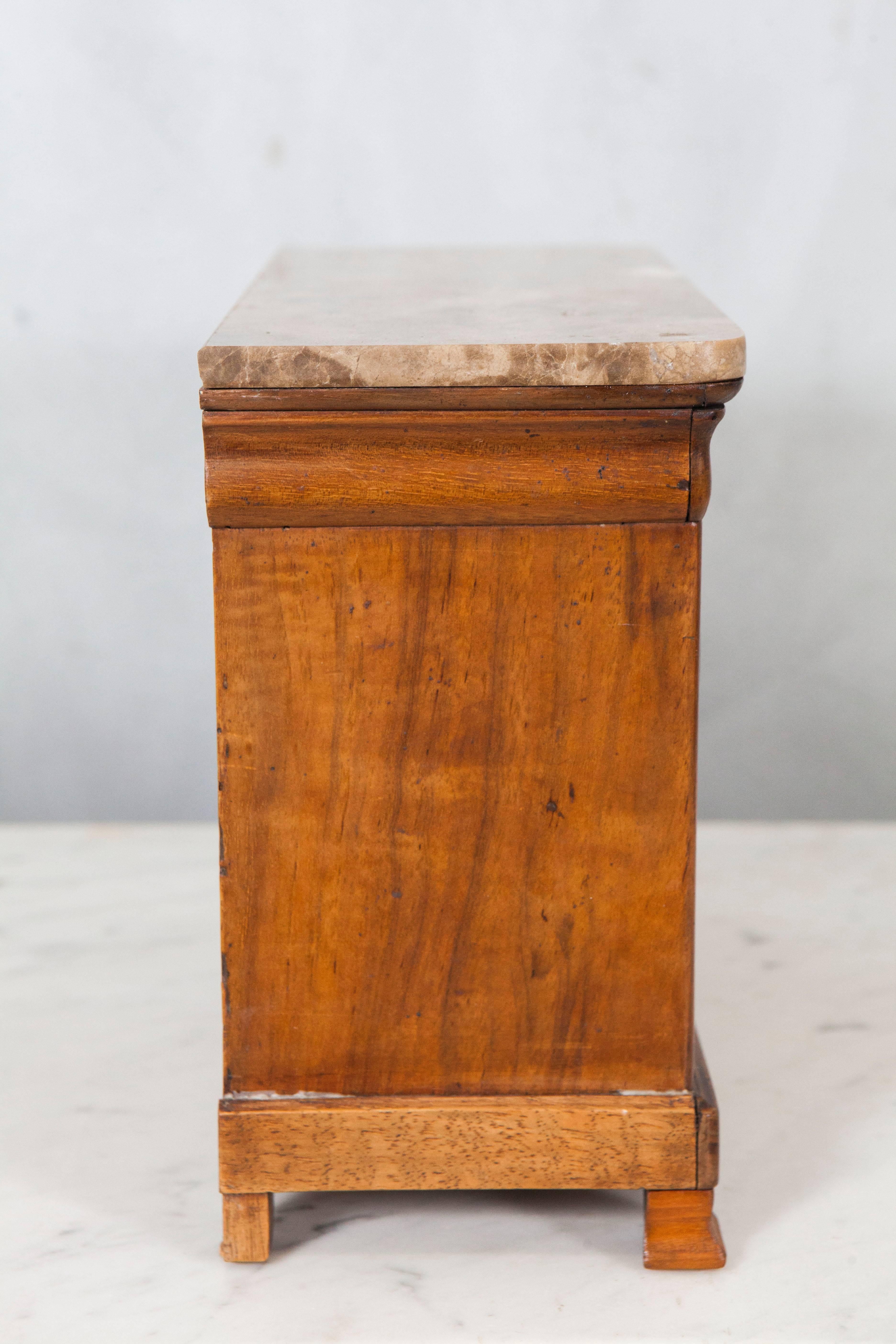 Woodwork Miniature Louie Phillipe Chest of Drawers For Sale
