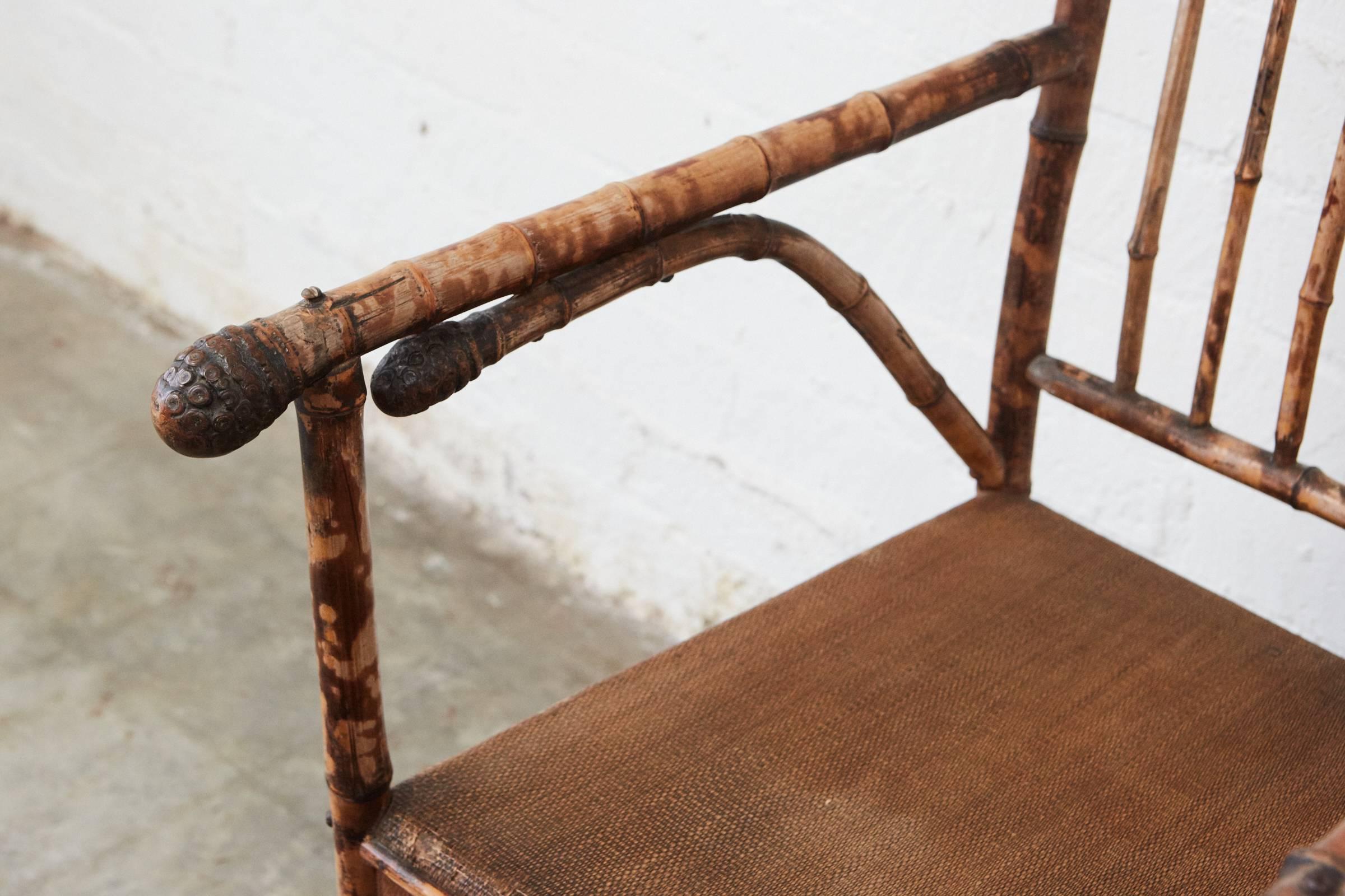 American Bamboo Stick and Ball Armchair For Sale