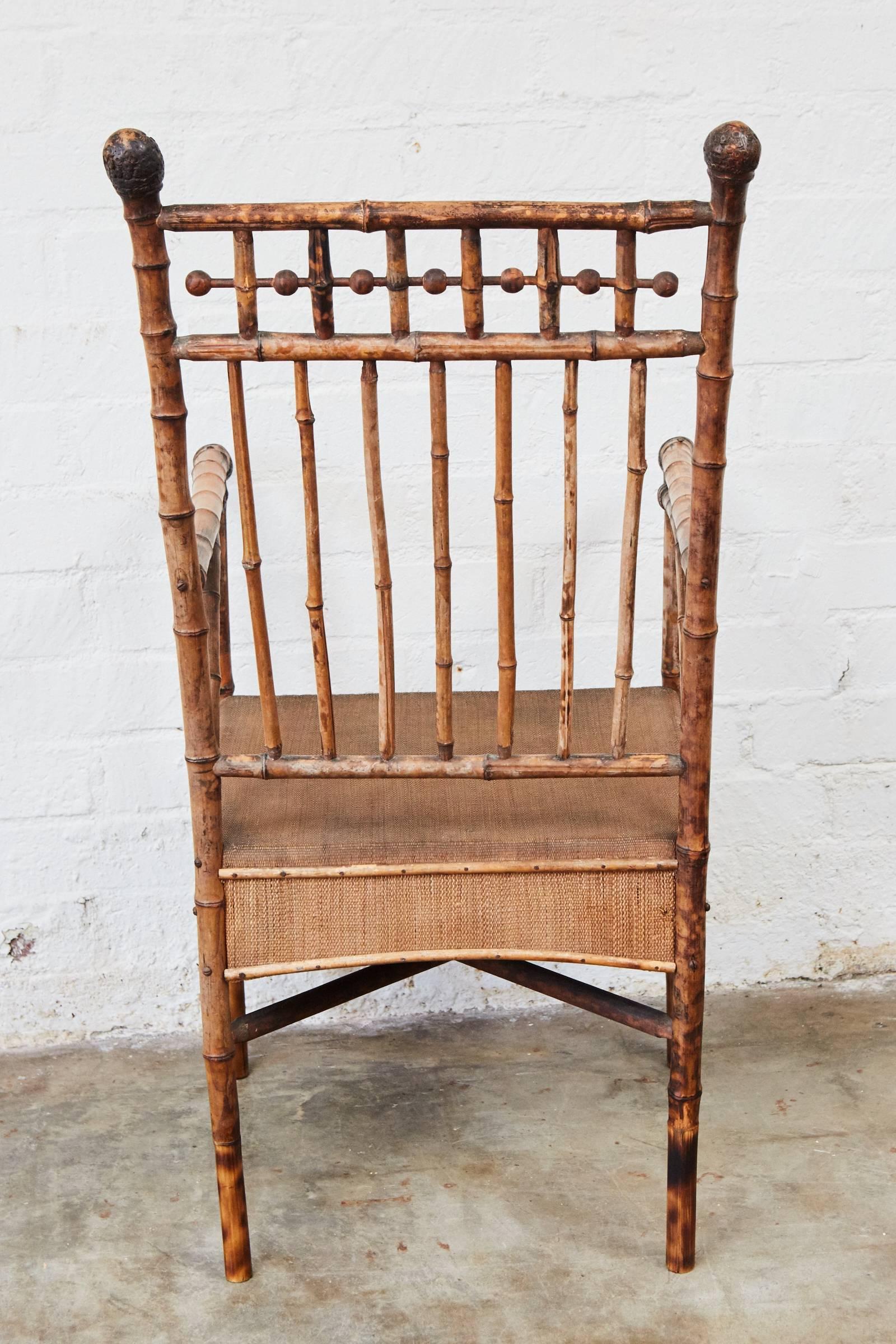 Bamboo Stick and Ball Armchair For Sale 1