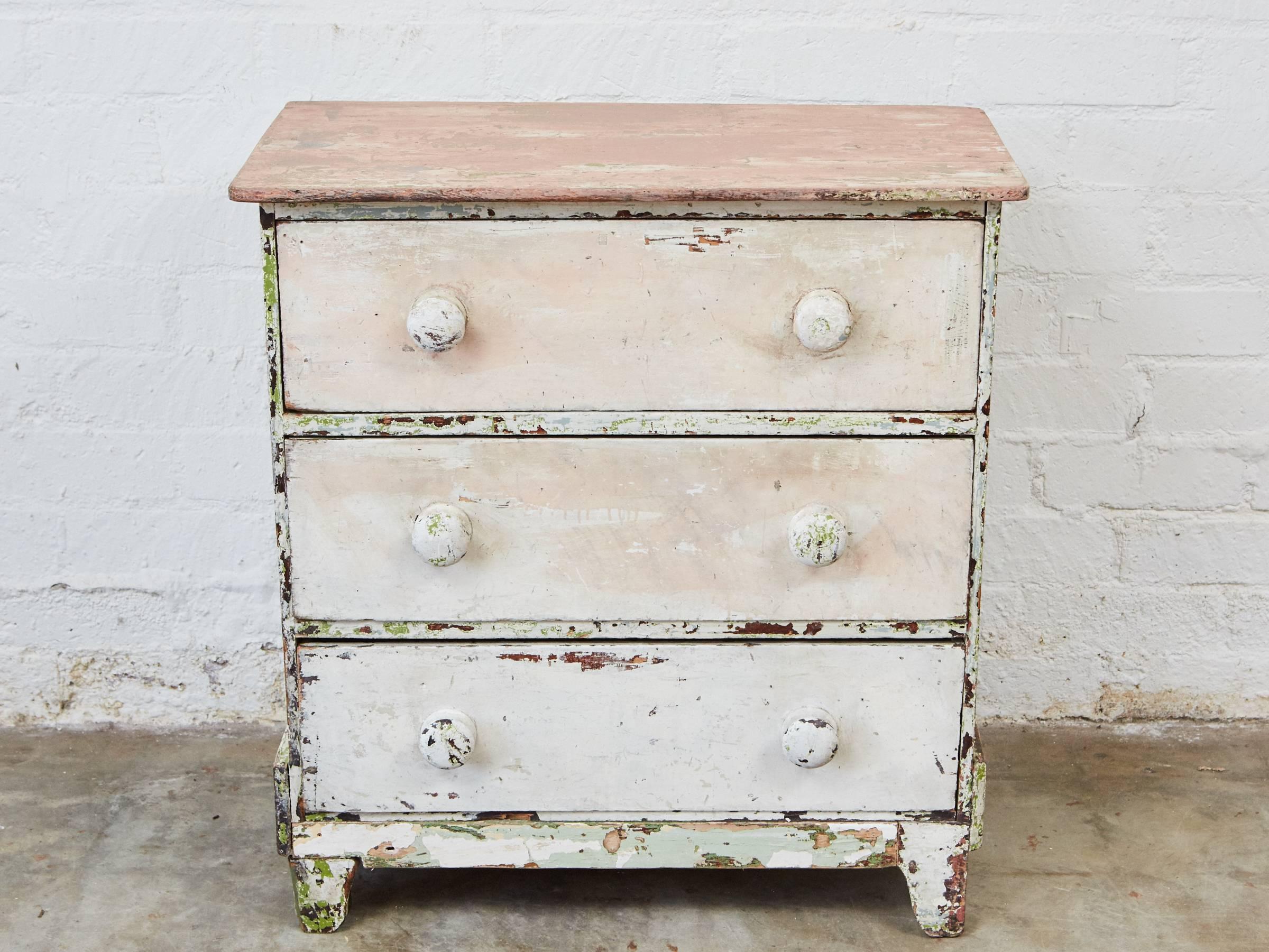 Pine Small Painted Chest of Drawers