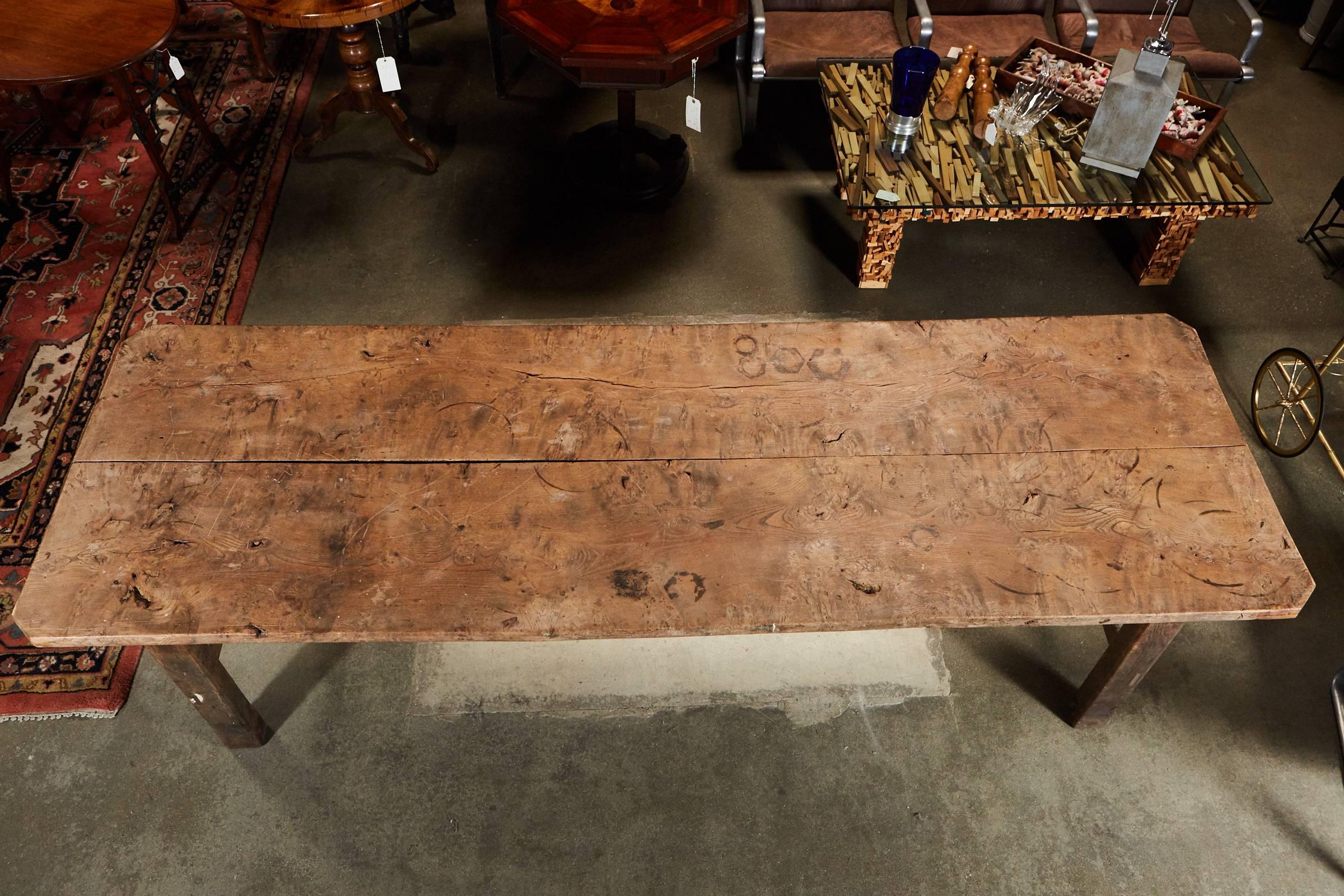 Wood Long French Farm Table
