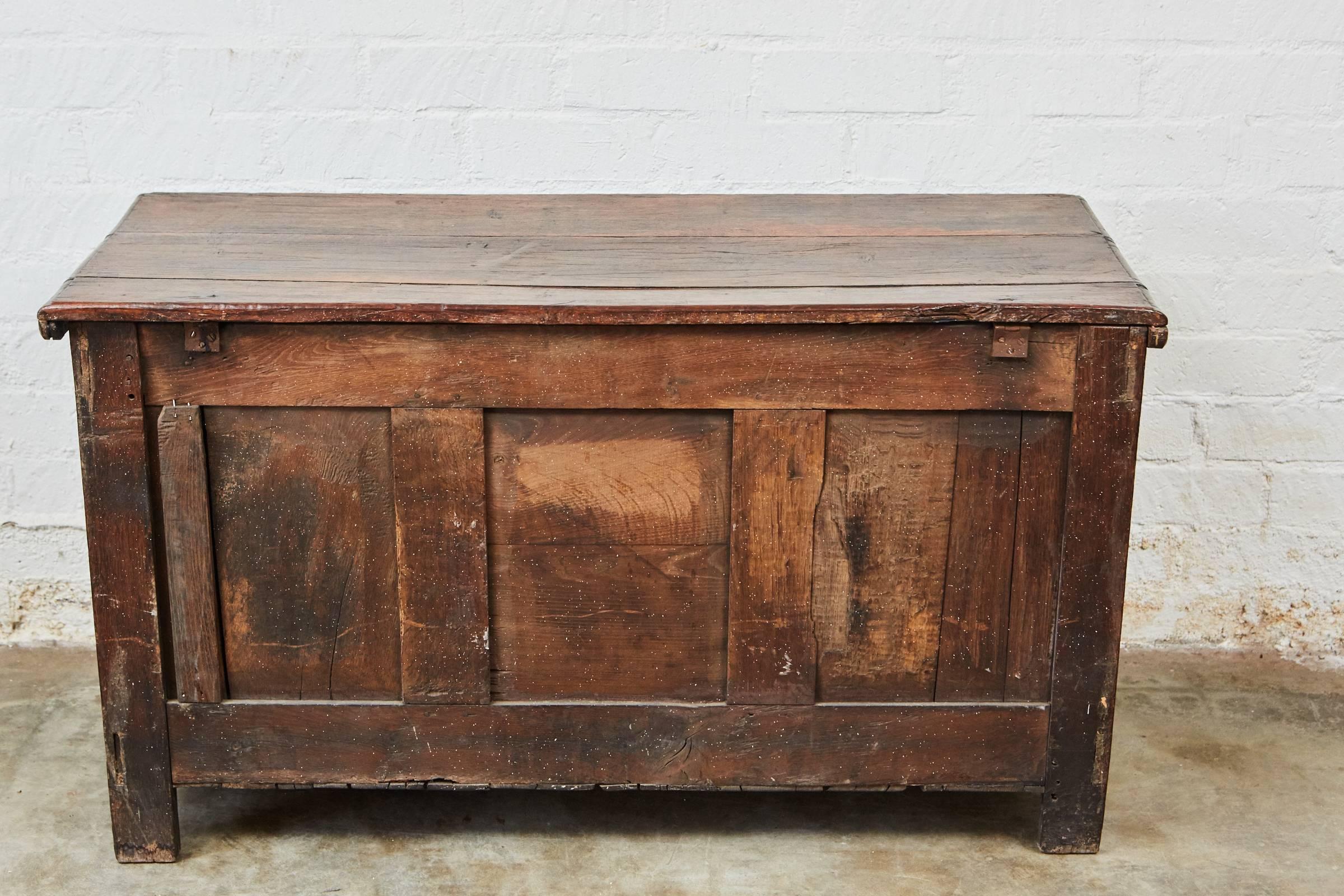 18th Century English Oak Trunk 2