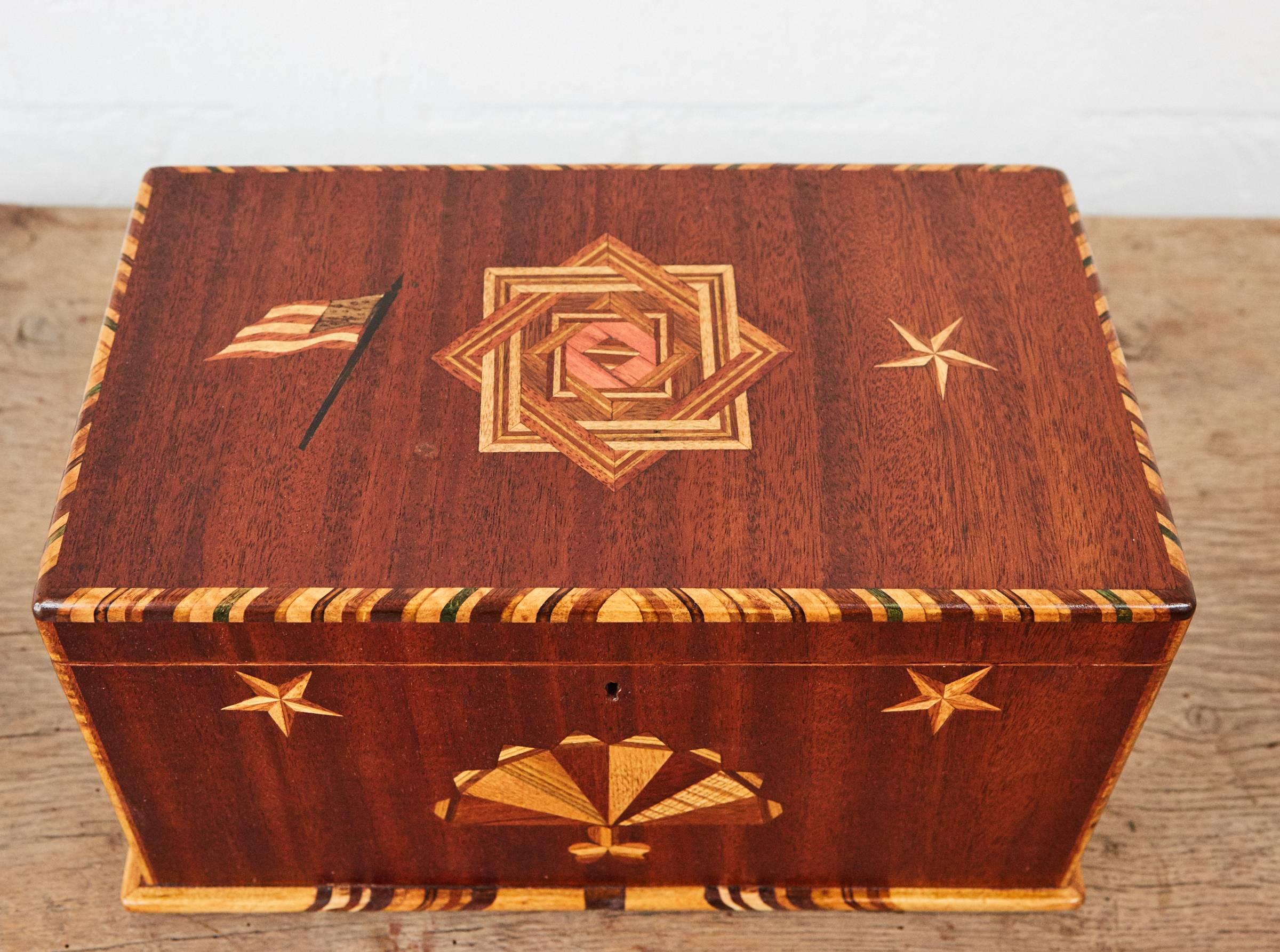 Country American Folk Art Keepsake Box