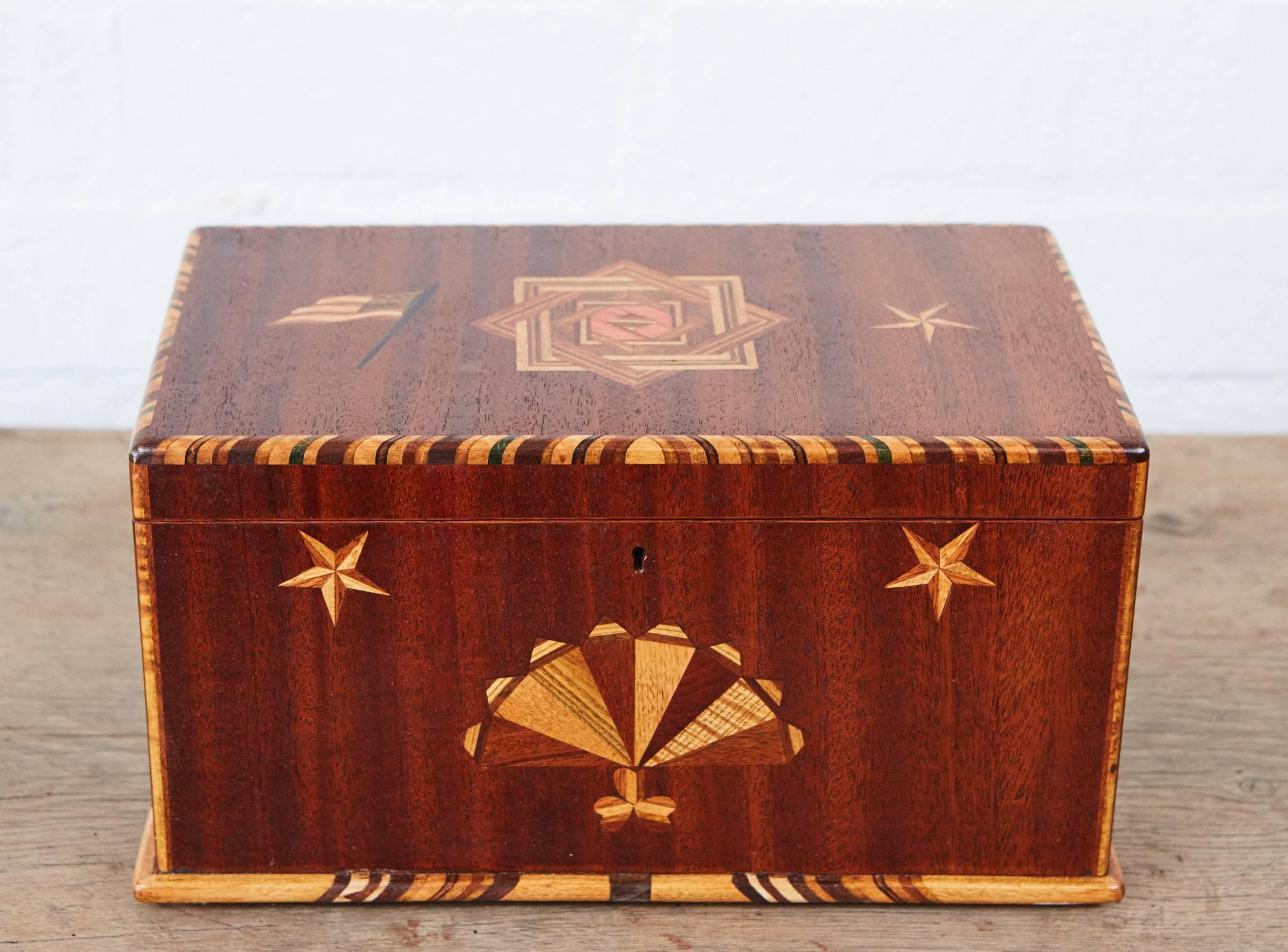 Parquetry American Folk Art Keepsake Box