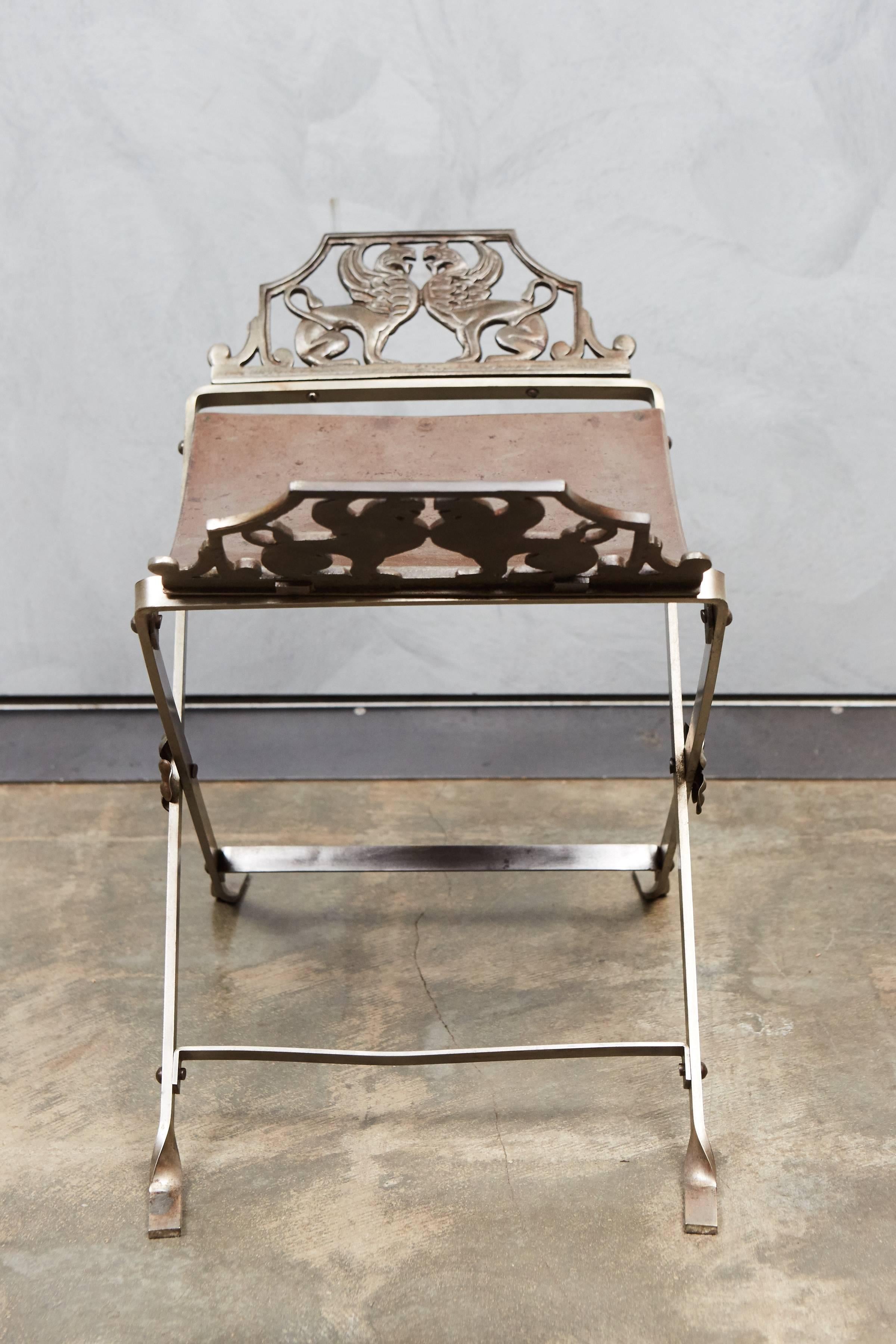 Industrial 1920s Metal Stool For Sale