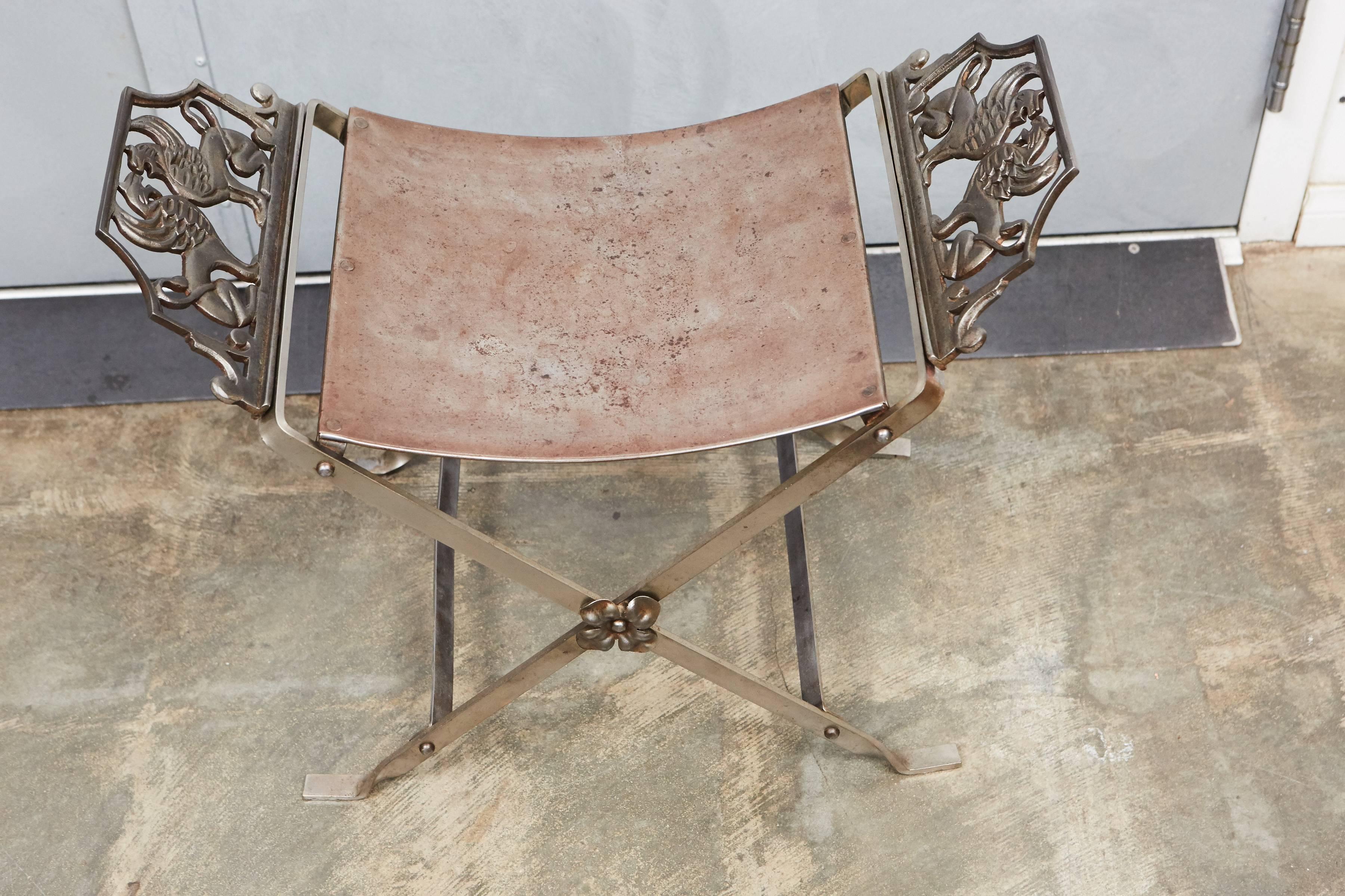 Unknown 1920s Metal Stool For Sale