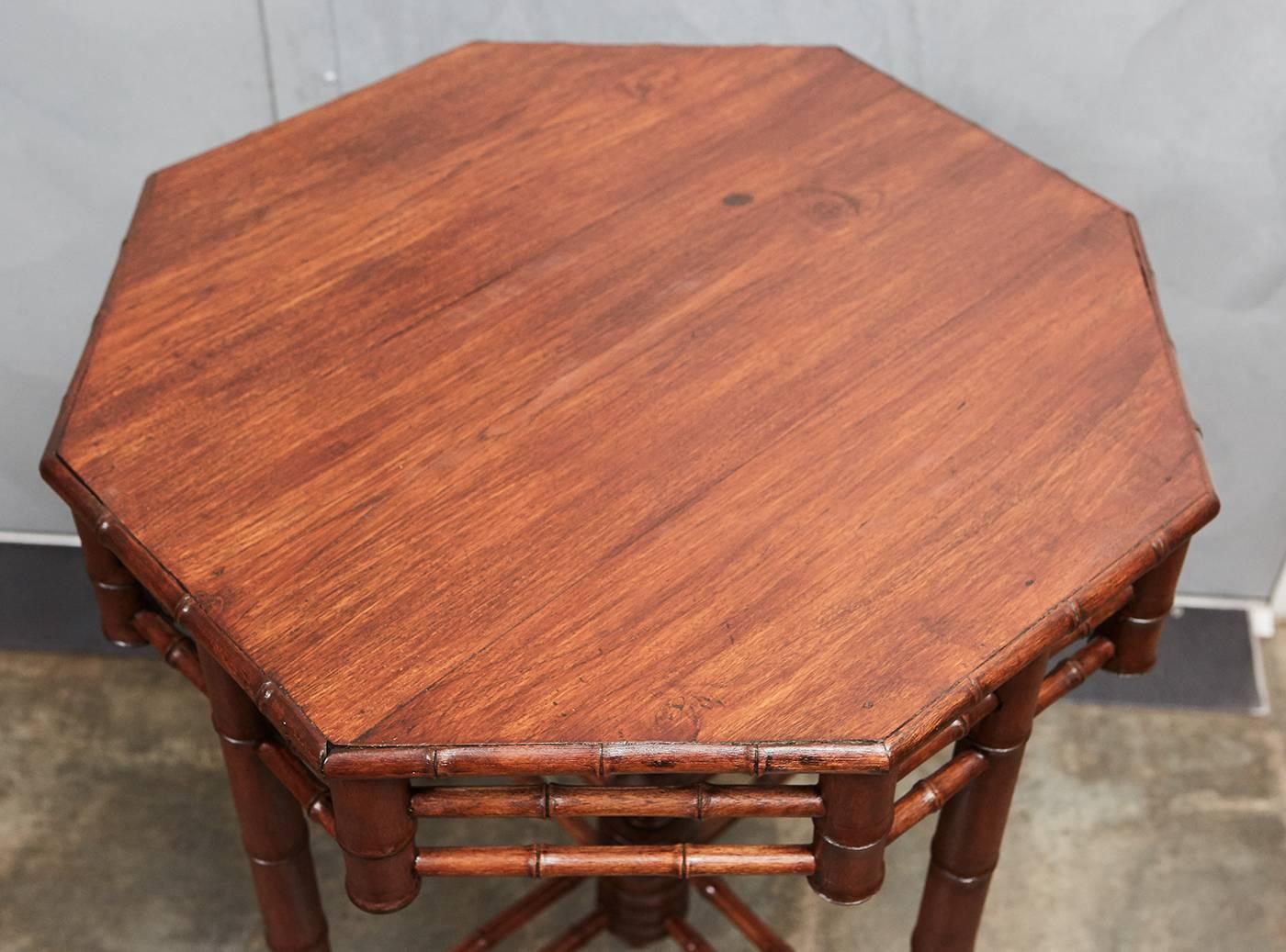 Late Victorian 19th Century Faux Bamboo Table For Sale