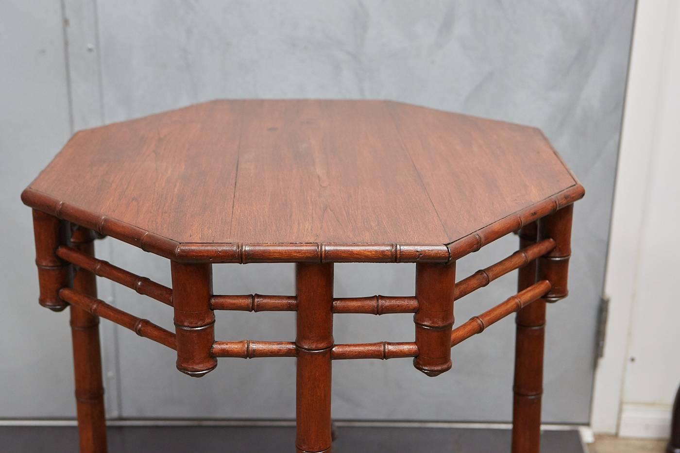 American 19th Century Faux Bamboo Table For Sale