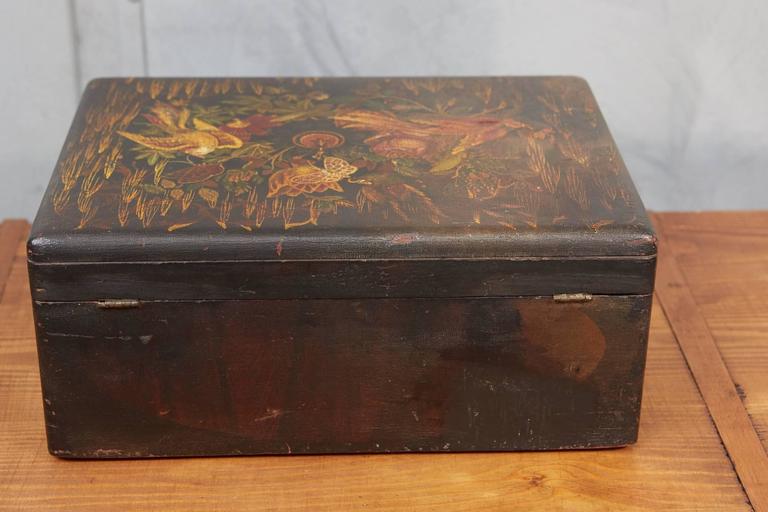 American Folk Art Painted Box For Sale at 1stDibs