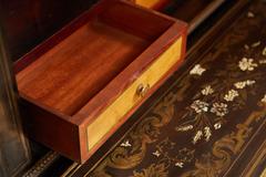 Napoleon III Louis XV Revival Ormolu Mounted Ebonized Bonheur Du Jour