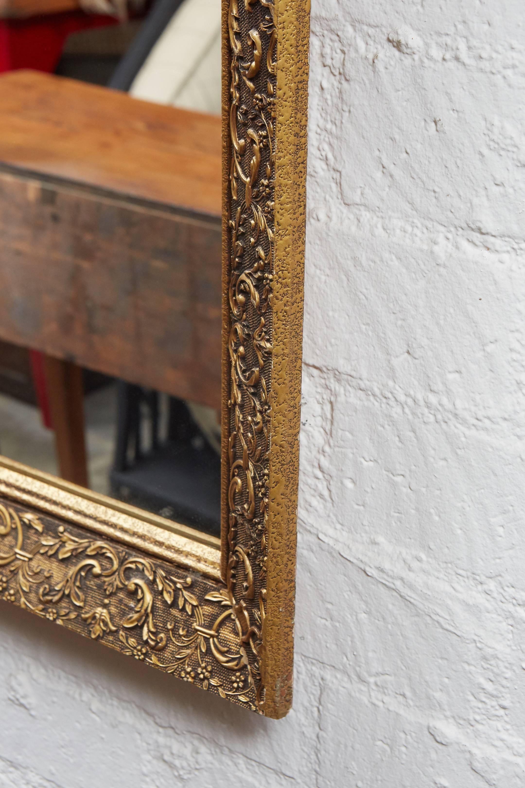 Long Gilded Mirror, circa 1910 In Good Condition For Sale In Culver City, CA