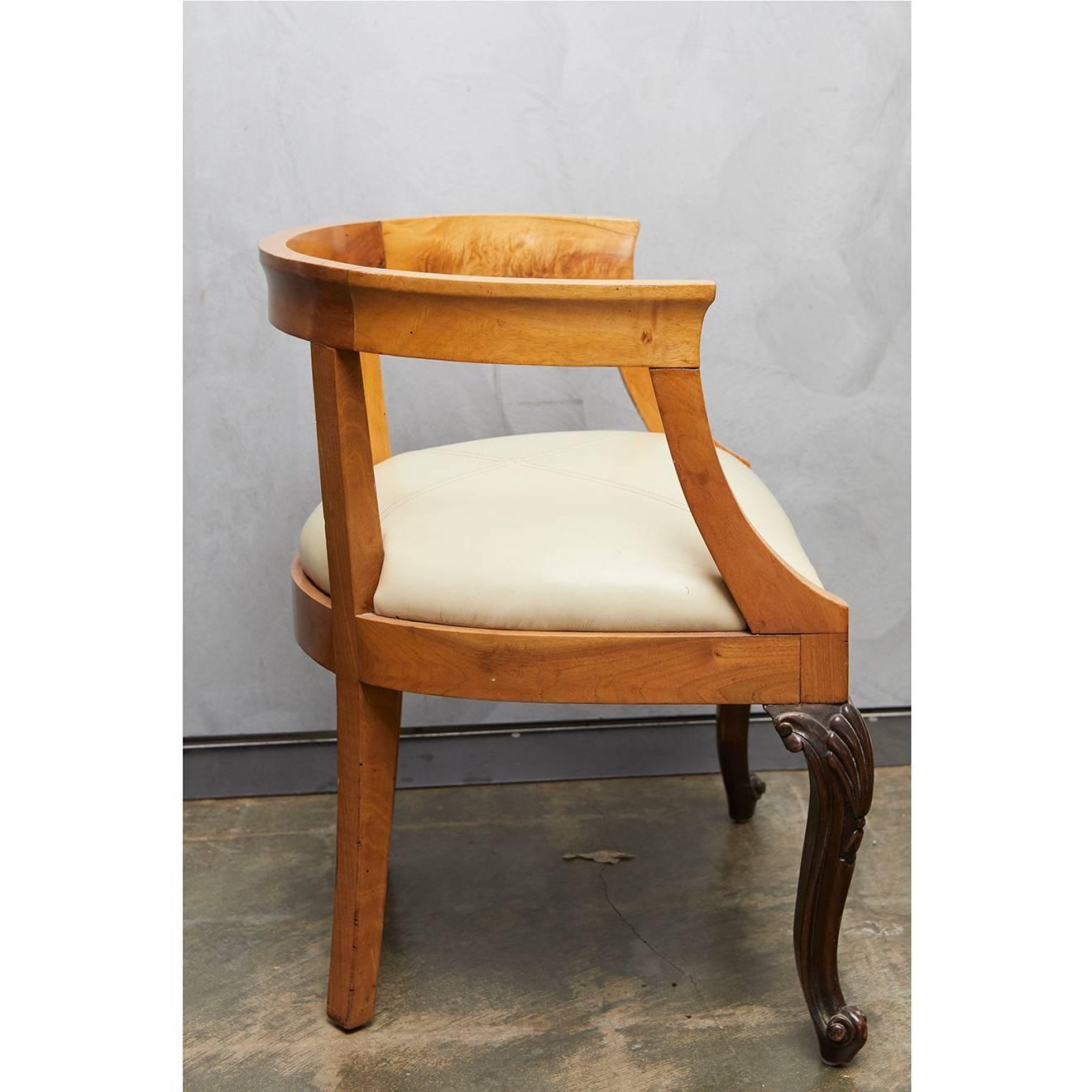 Leather 1920s Austrian Vanity Chair For Sale