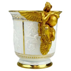 KPM Berlin Porcelain Papal Cup with Genius Handle, Pope Pius IX, c. 1870
