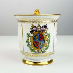 KPM Berlin Porcelain Papal Cup with Genius Handle, Pope Pius IX, c. 1870