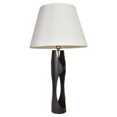 Sculptural Patinated Brass Table Lamp, European Mid-Century Modern, 1970s