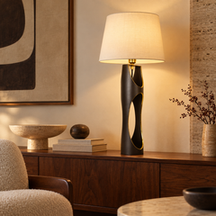 Sculptural Patinated Brass Table Lamp, European Mid-Century Modern, 1970s