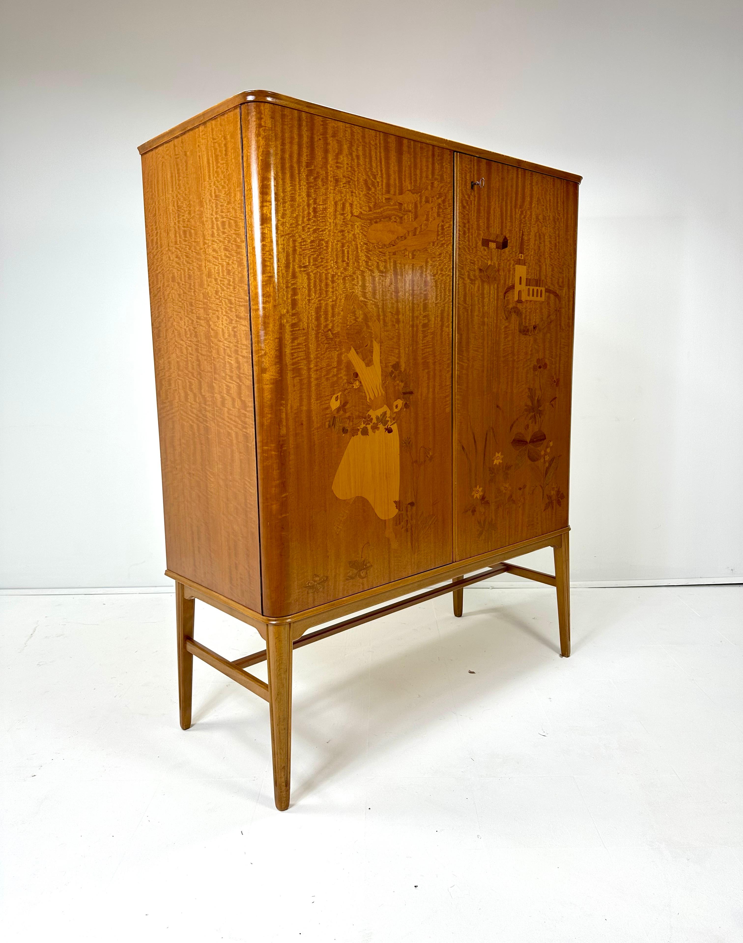 Scandinavian Modern 1940’s Swedish Cabinet by Erik Mattson For Sale