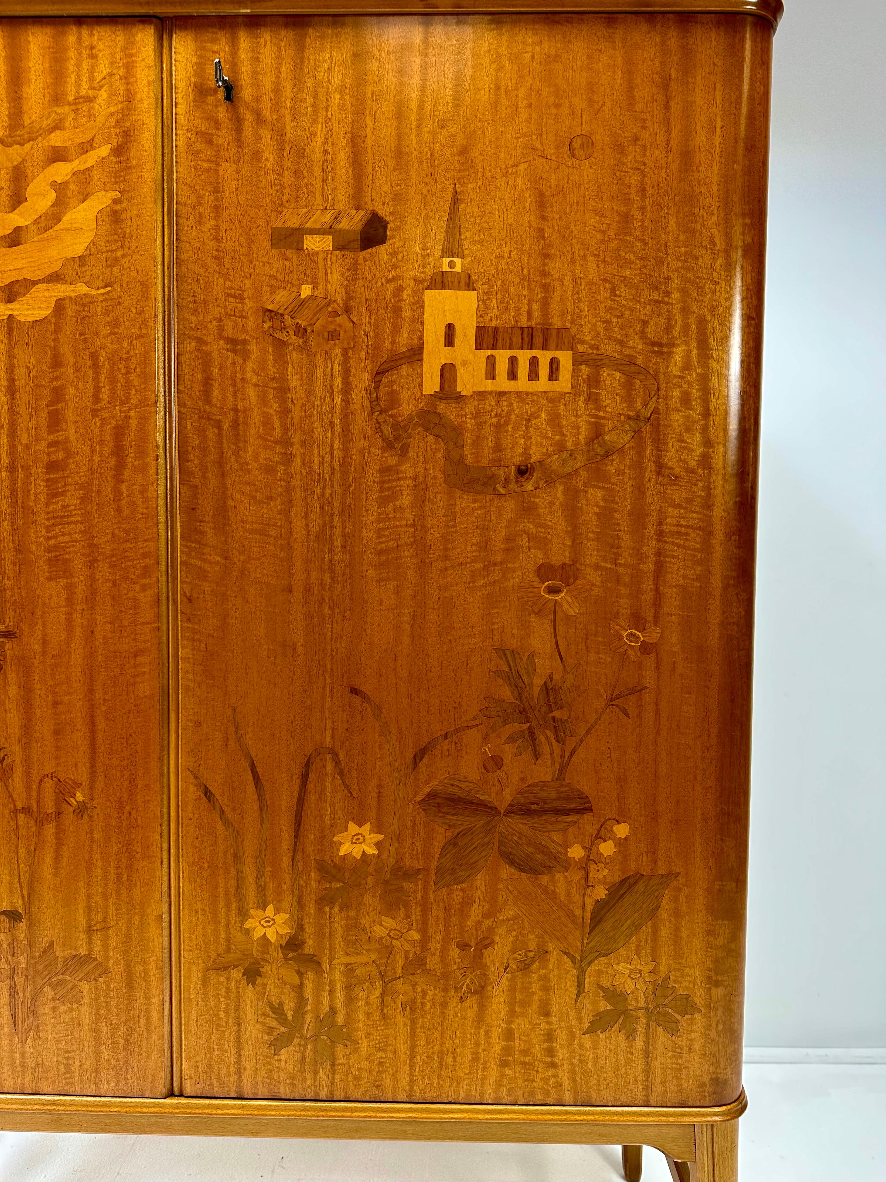 Birch 1940’s Swedish Cabinet by Erik Mattson For Sale