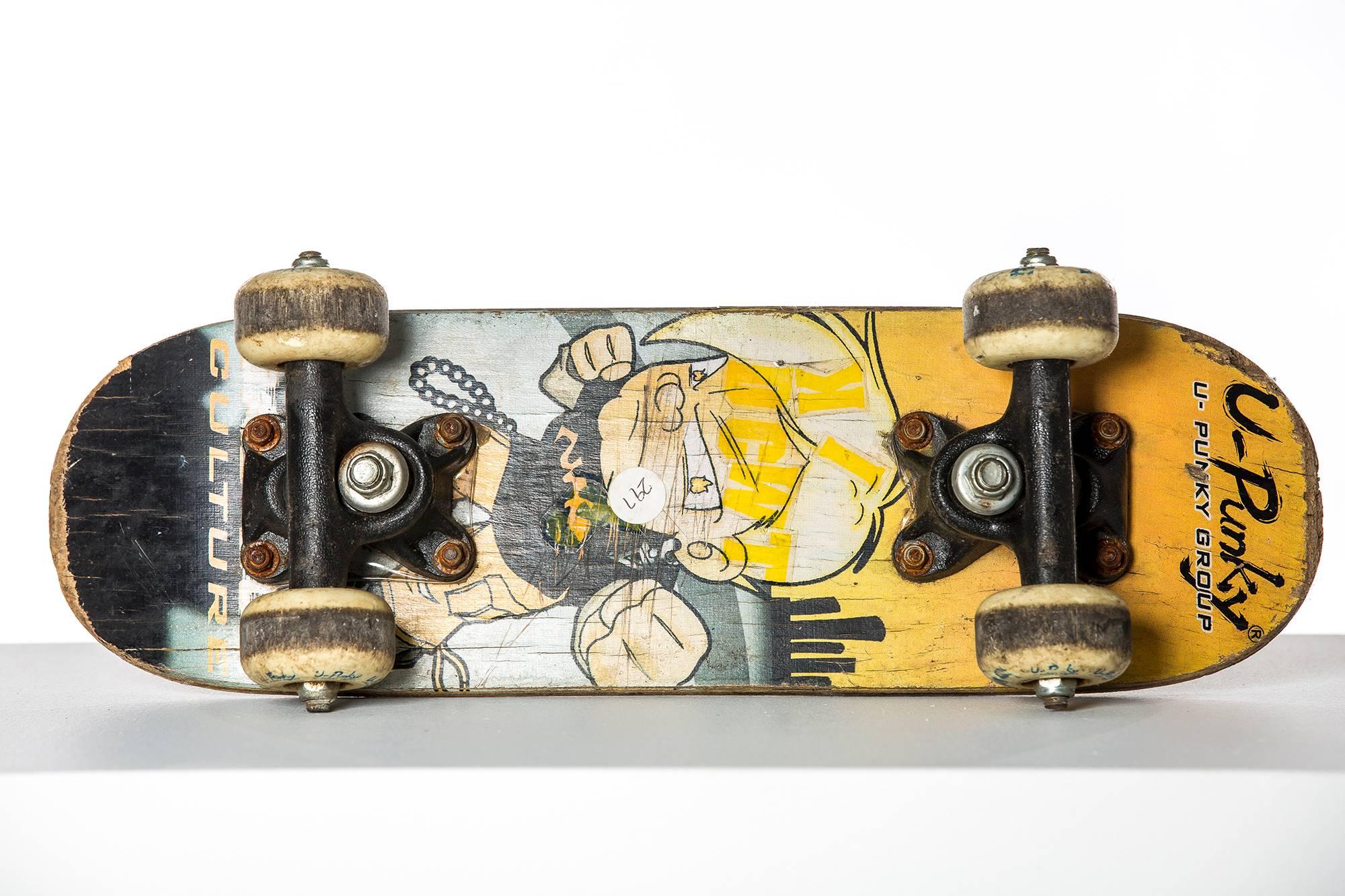 North American Robert Loughlin Painted Skateboard, 1990s For Sale