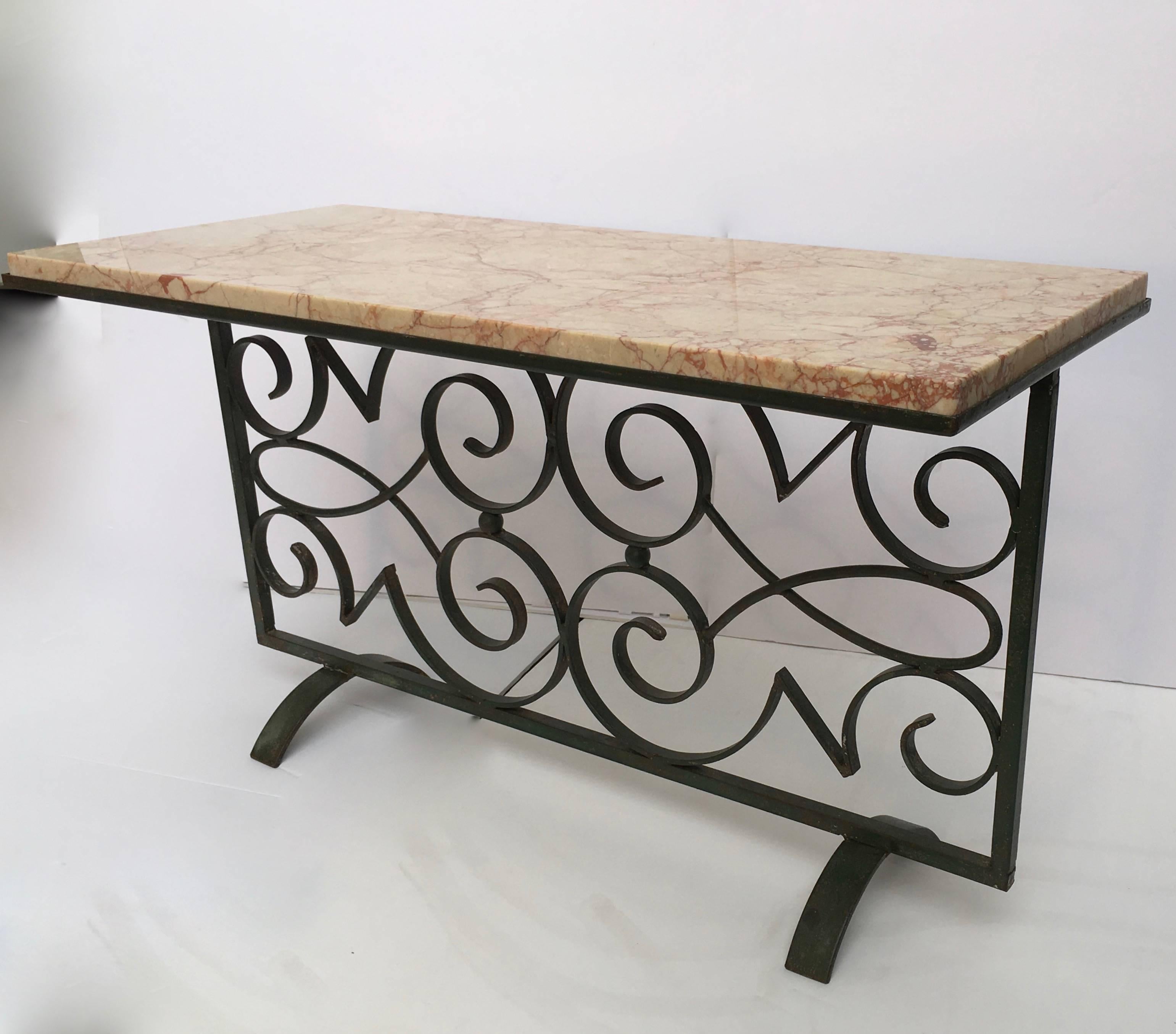 Mid-20th Century French Art Deco Side Table Attributed to Raymond Subes For Sale