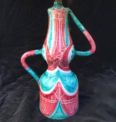 Italian Ceramic Lamp, Comical Portrait of a Lady, 1950s