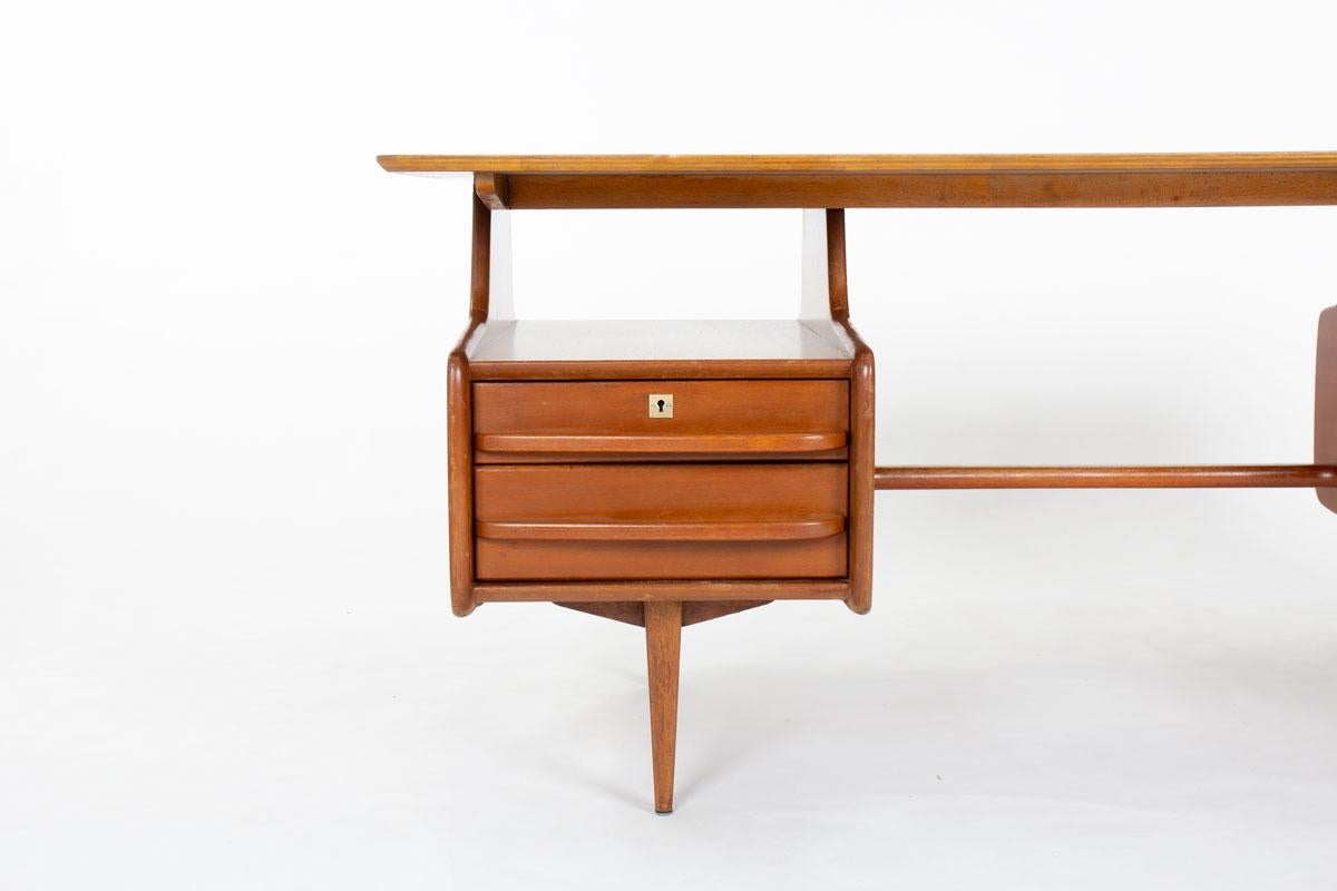 Jacques Hauville Executive Desk in Mahogany, 1950s – Bema Edition For Sale 2