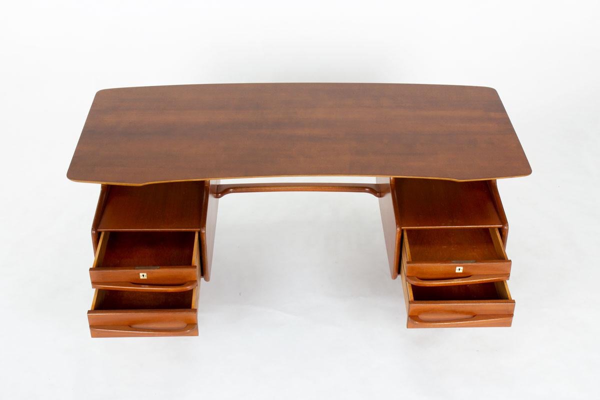 Jacques Hauville Executive Desk in Mahogany, 1950s – Bema Edition For Sale 1