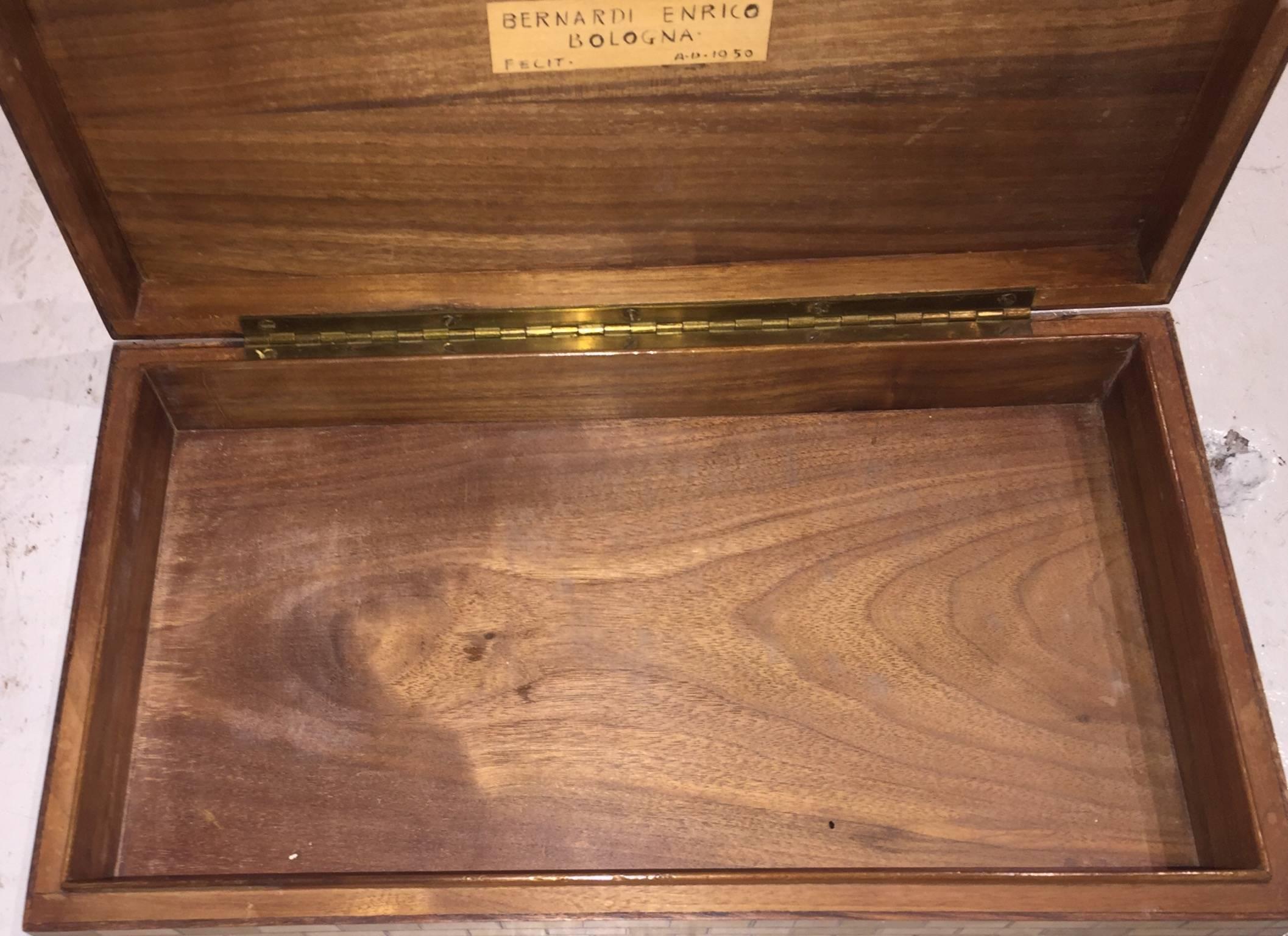 Wood Intarsia Box by Enrico Bernardi For Sale