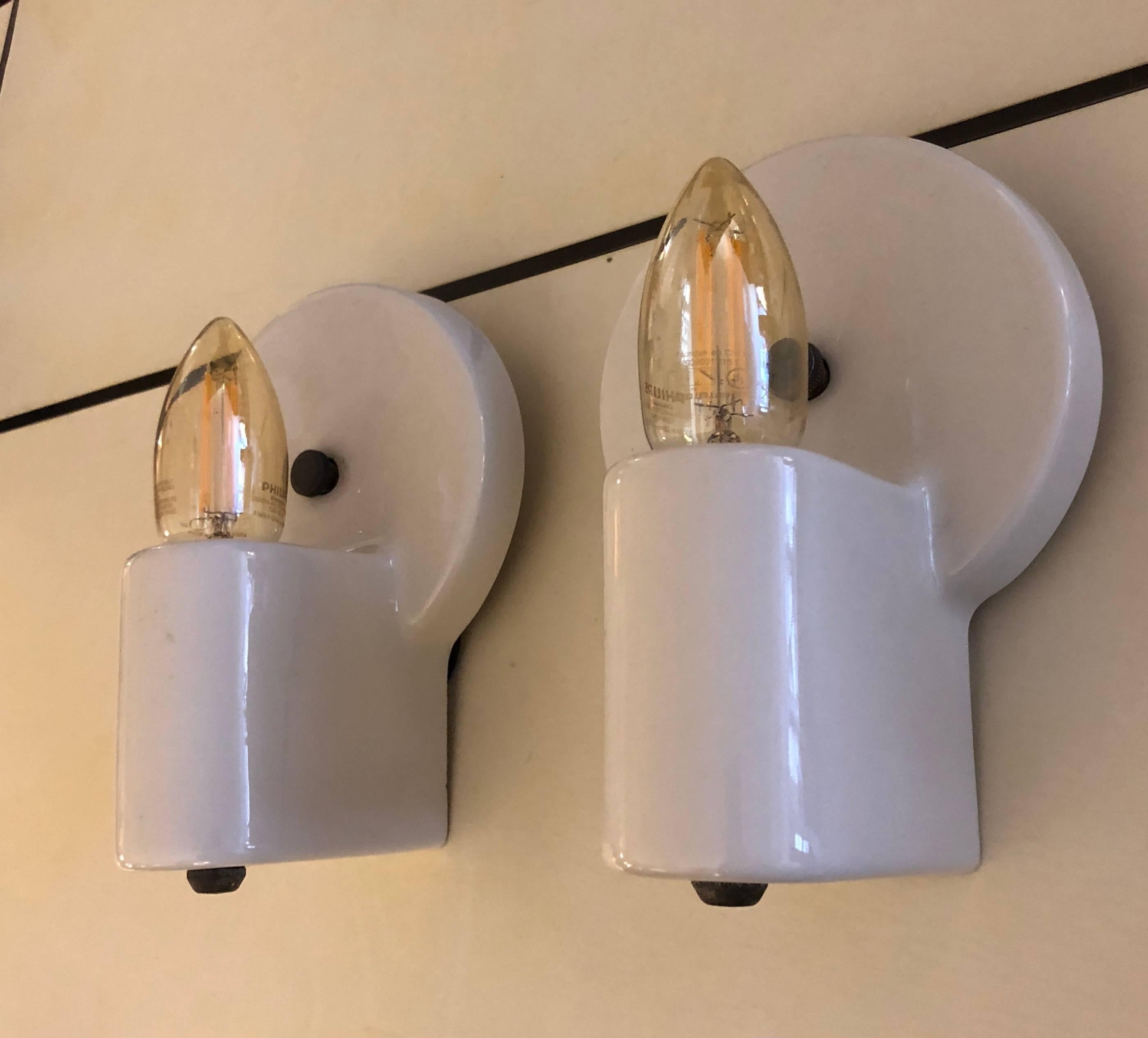 American Pair of William Lescaze Sconces For Sale