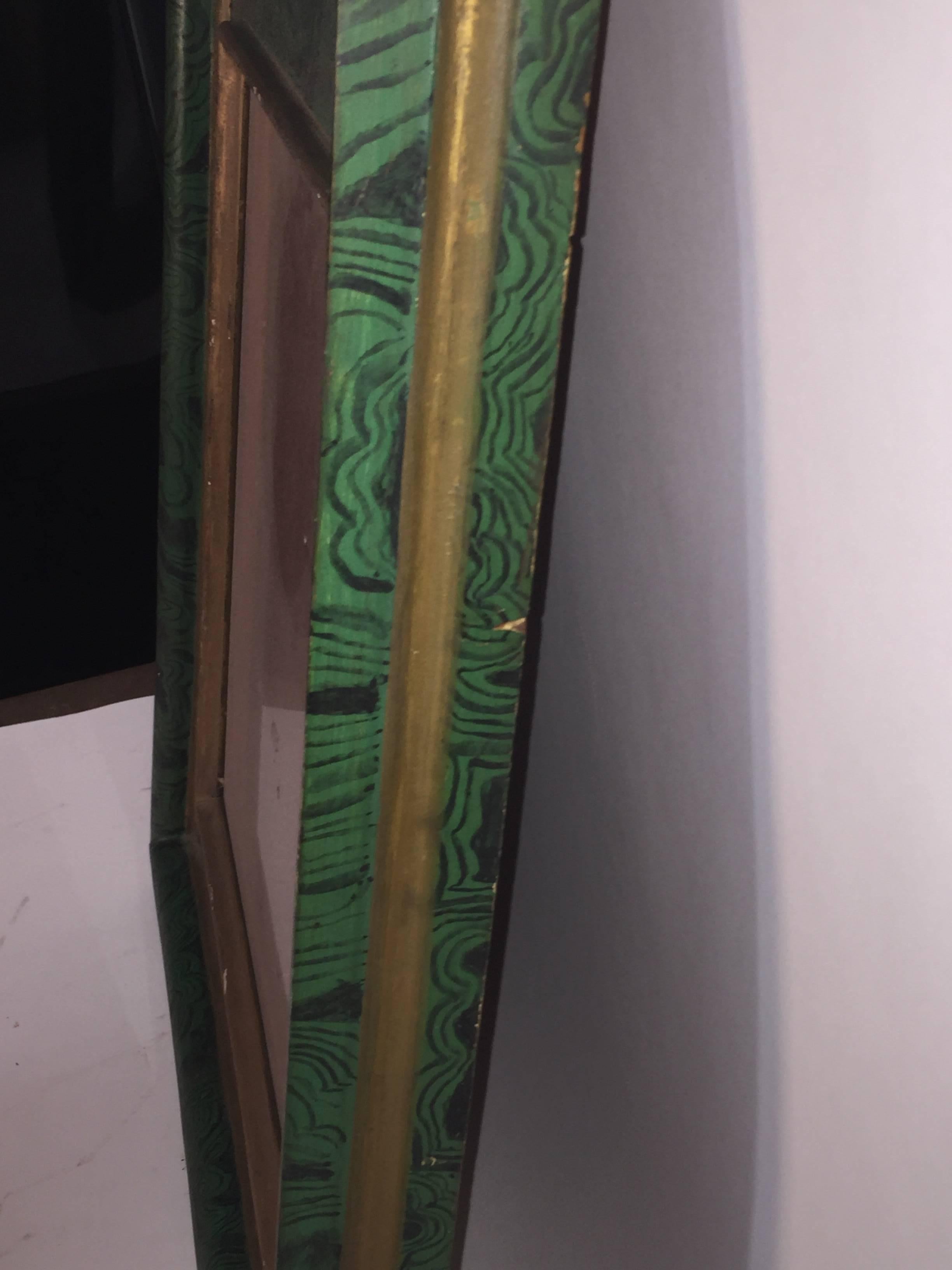 Italian Faux Malachite Mirror In Good Condition For Sale In Brooklyn, NY
