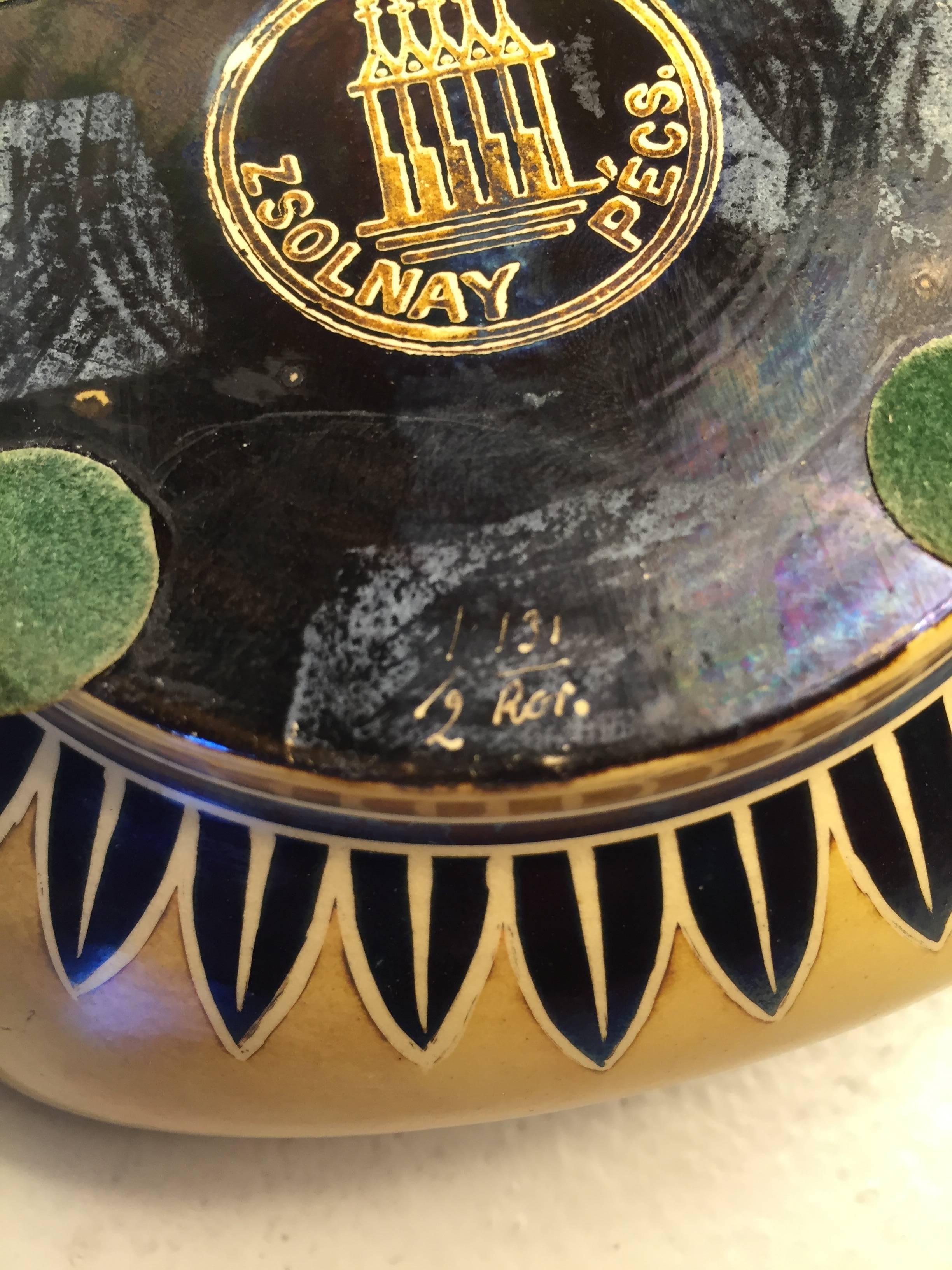 Zsolnay Bowl Attributed to Jozsef Rippl-Ronai 1