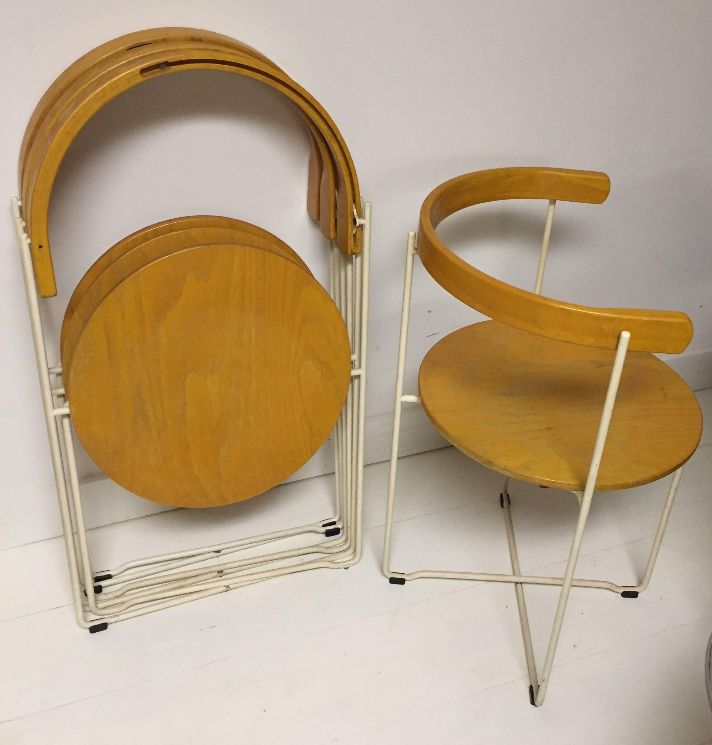 Dutch Set of Four 'Soley' Folding Chairs by Vladimir Hardarson