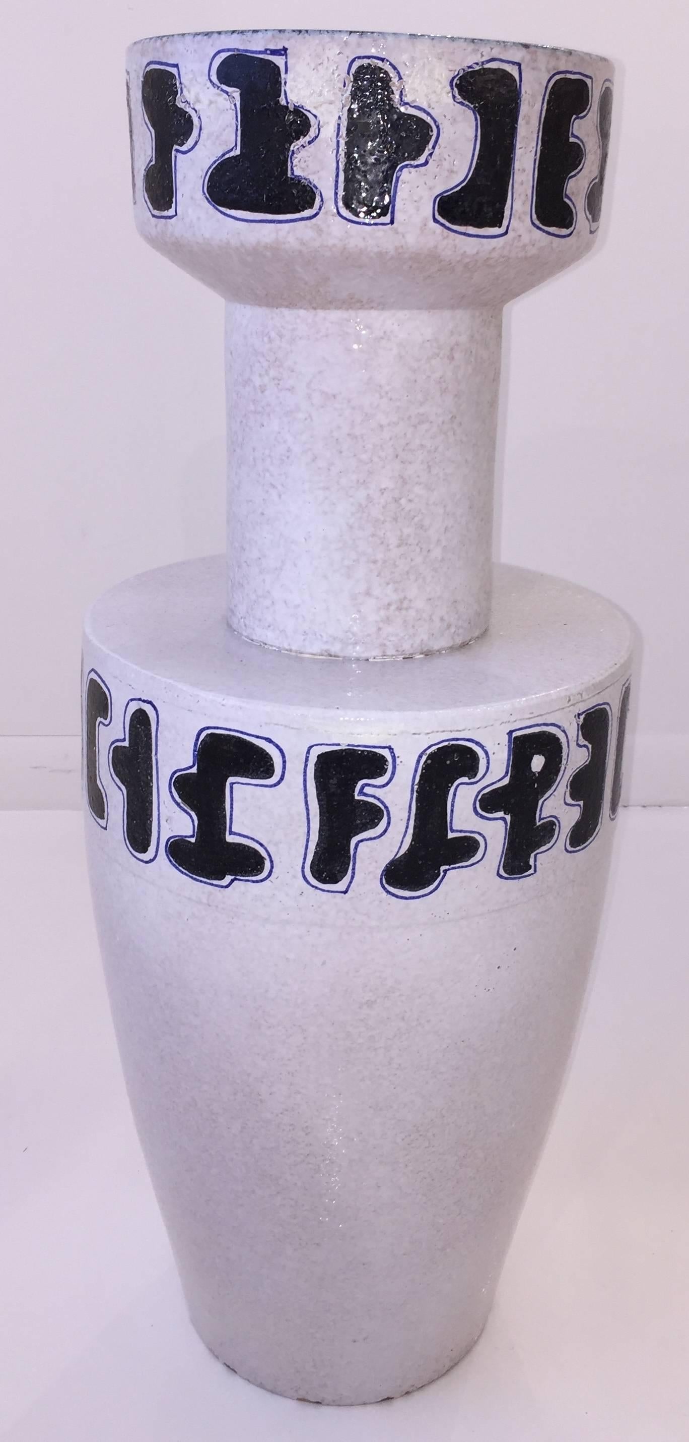 Italian Monumental Ceramic Vase by Bitossi For Sale