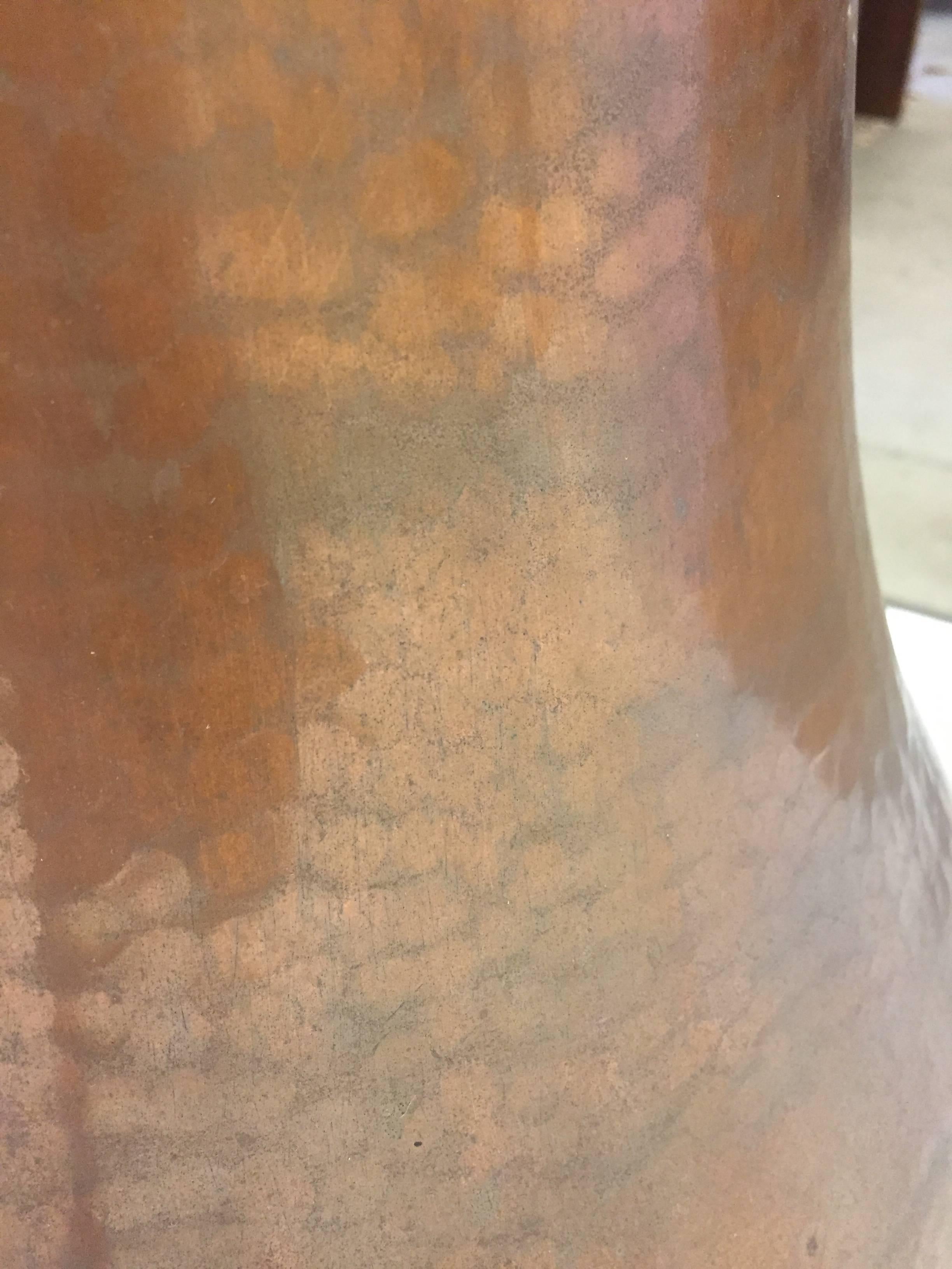 Large Hammered Copper Vessel by Eugen Zint In Good Condition In Brooklyn, NY