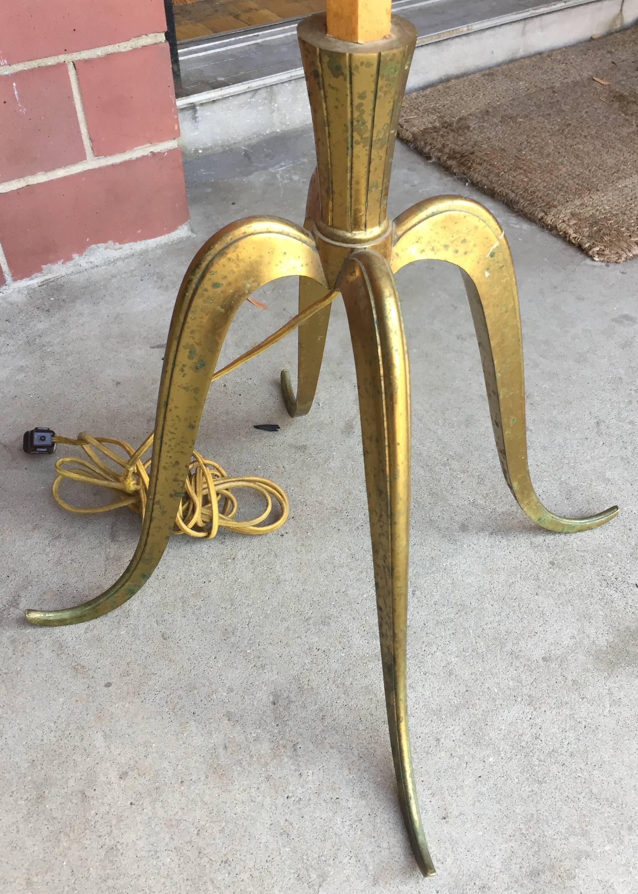 Mid-20th Century French Deco Floor Lamp Attributed to André Arbus For Sale