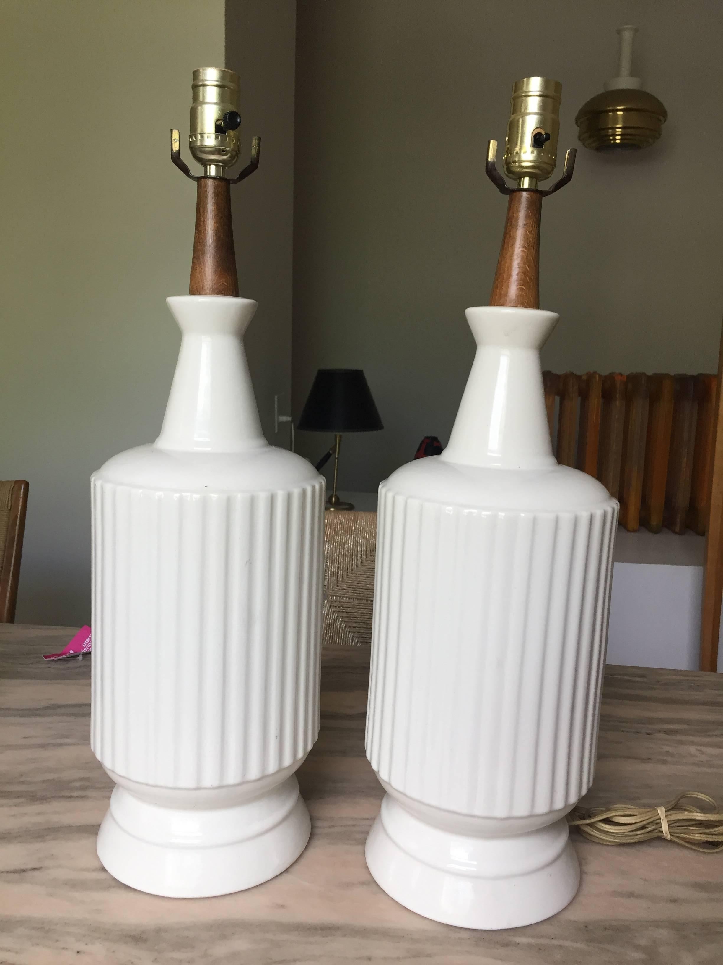 Italian Pair of Ceramic Table Lamps