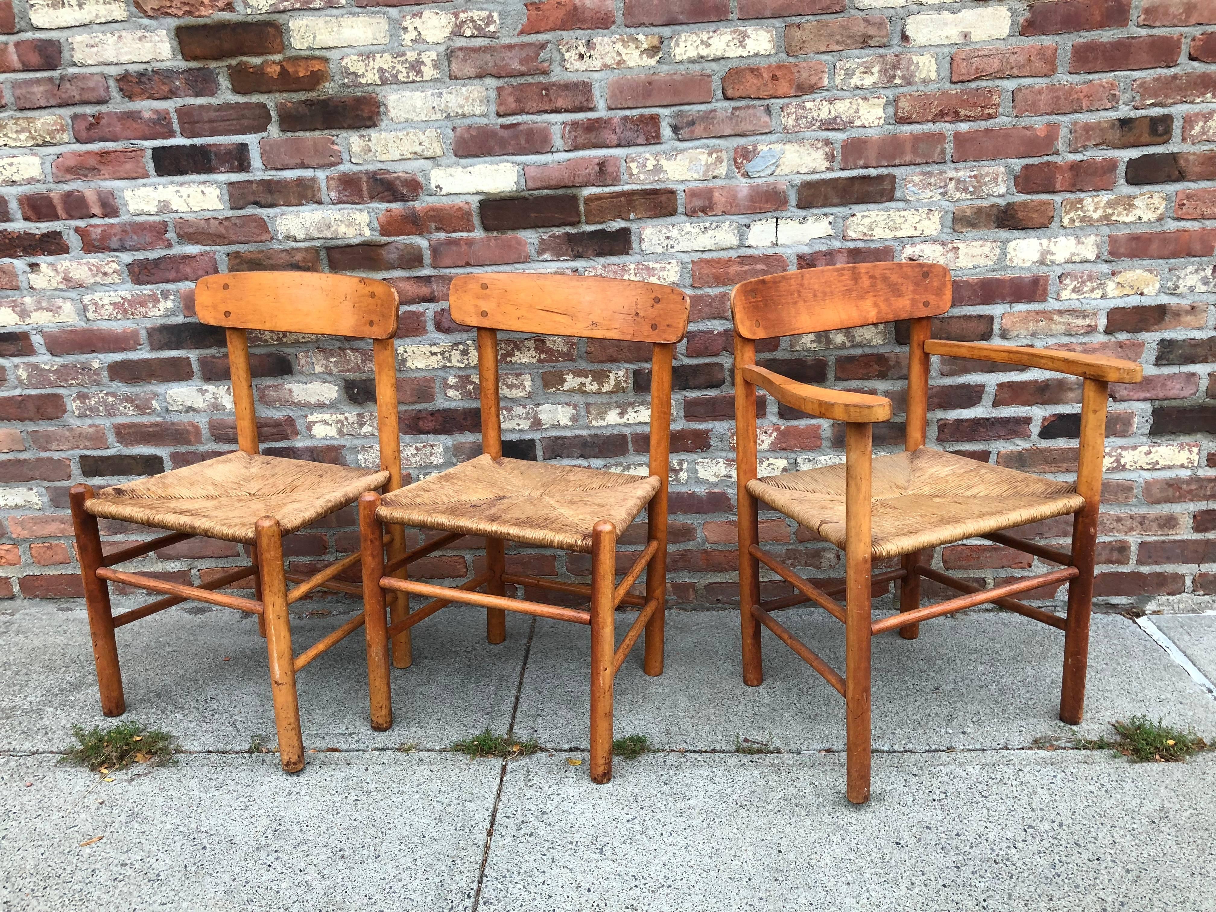 Mid-Century Modern Set of Six Borge Mogensen Shaker Dining Chairs
