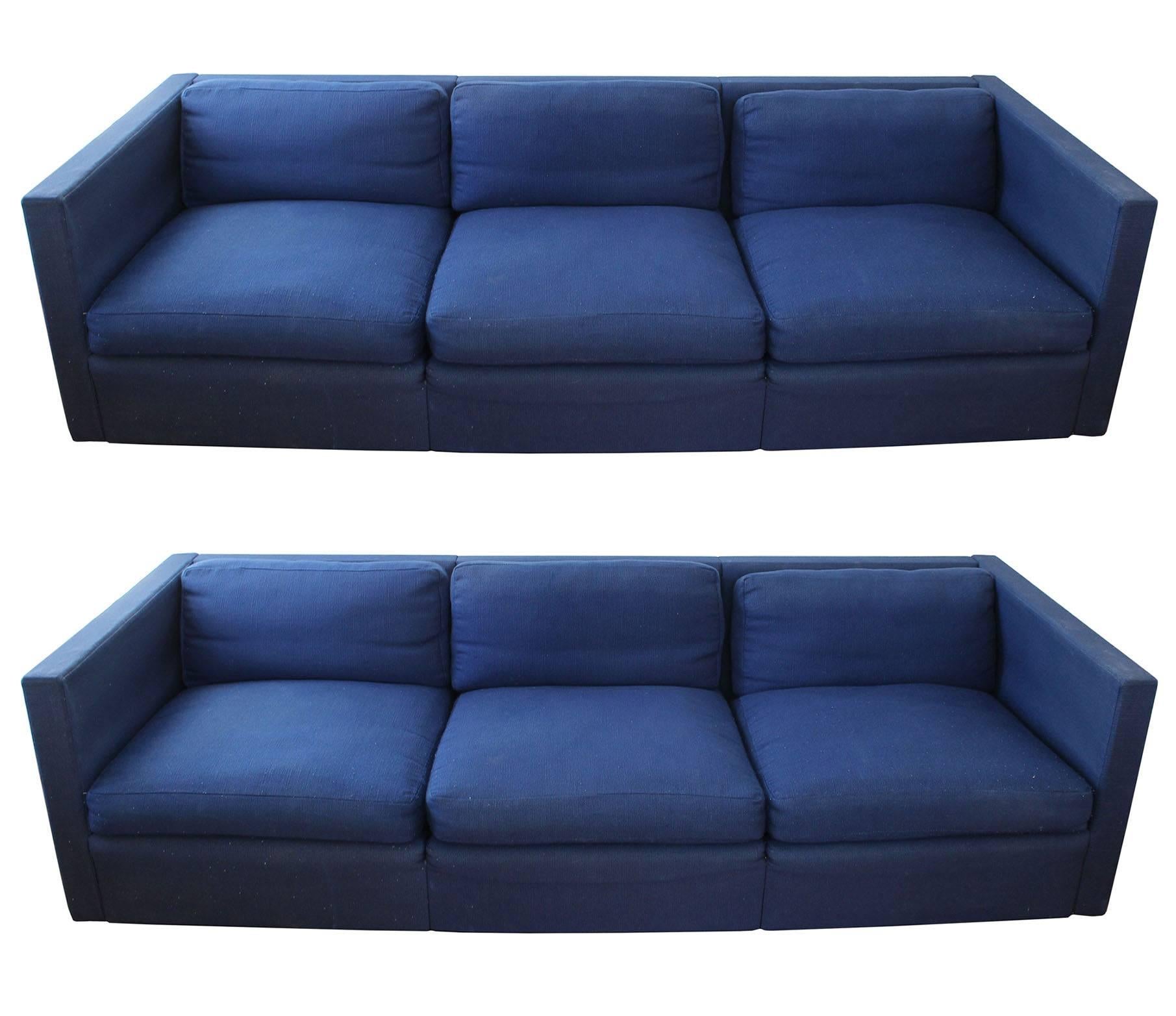 Pair of Knoll Tuxedo Sofas