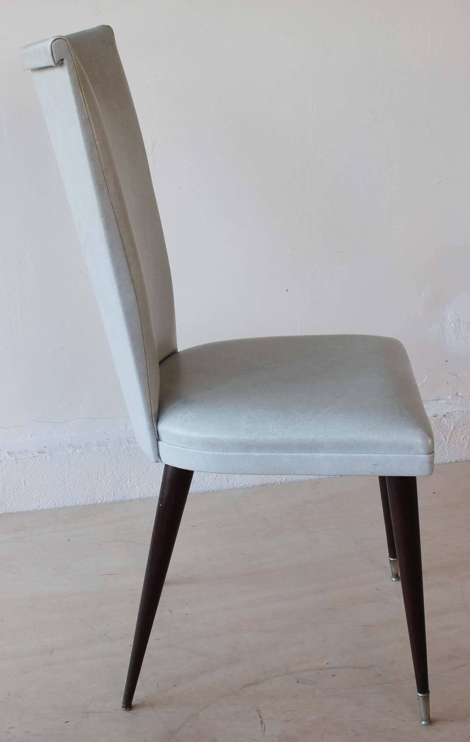 Mid-Century Modern Set of Six Italian Dining Chairs For Sale