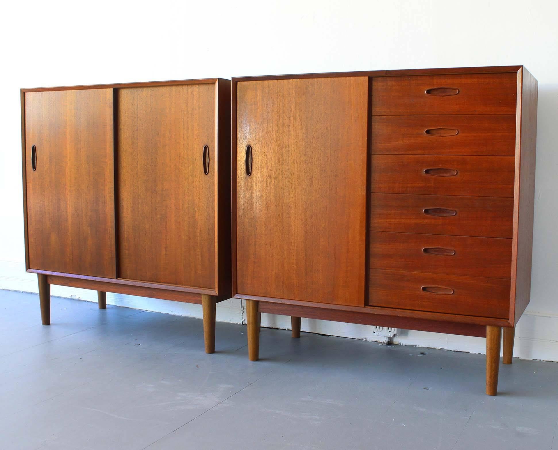 Mid-Century Modern Pair of Troed Swedish Cabinets For Sale